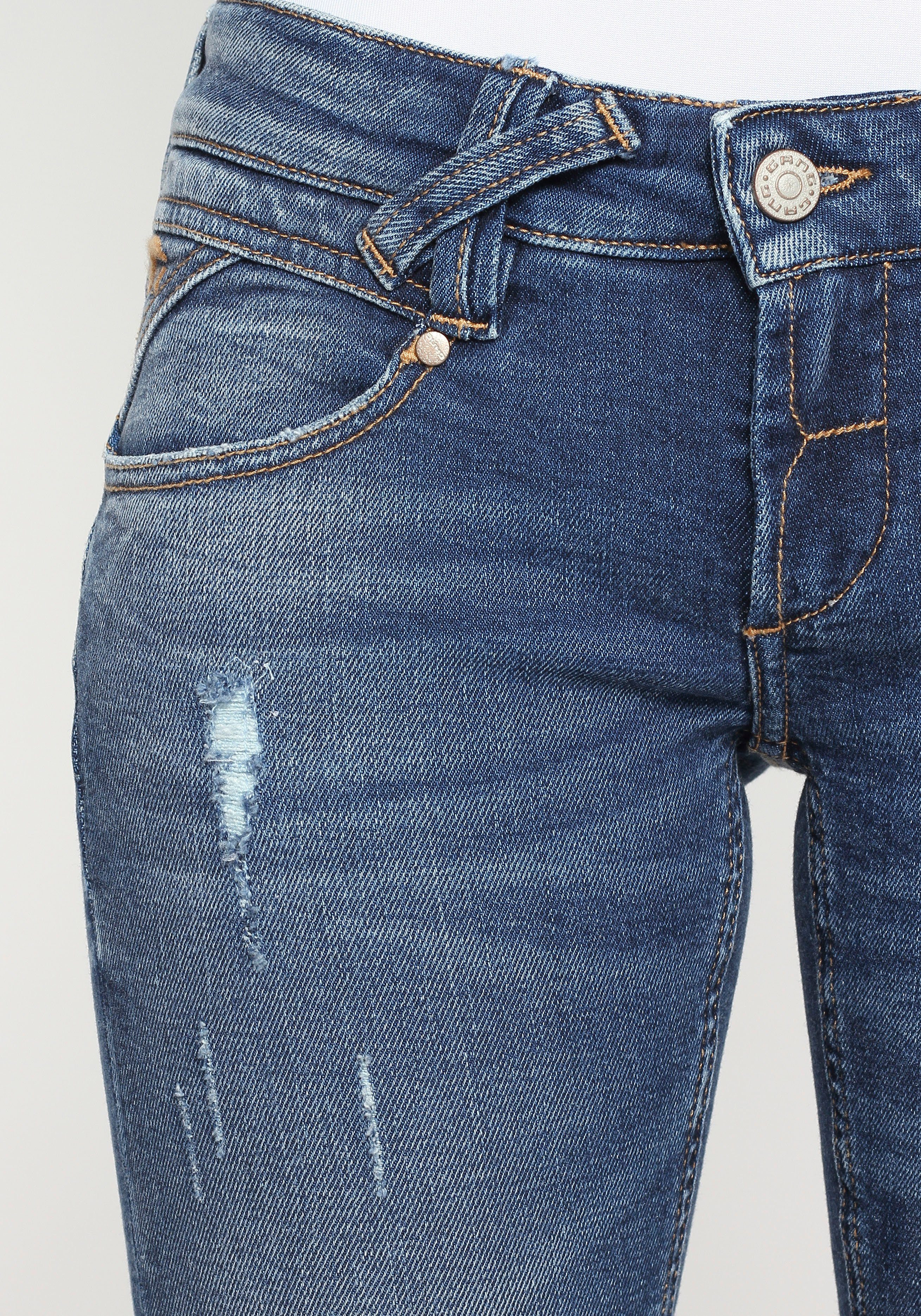 Damen Jeans GANG Skinny-fit-Jeans NENA CROPPED mit ausgefranster Kante am Beinabschluss