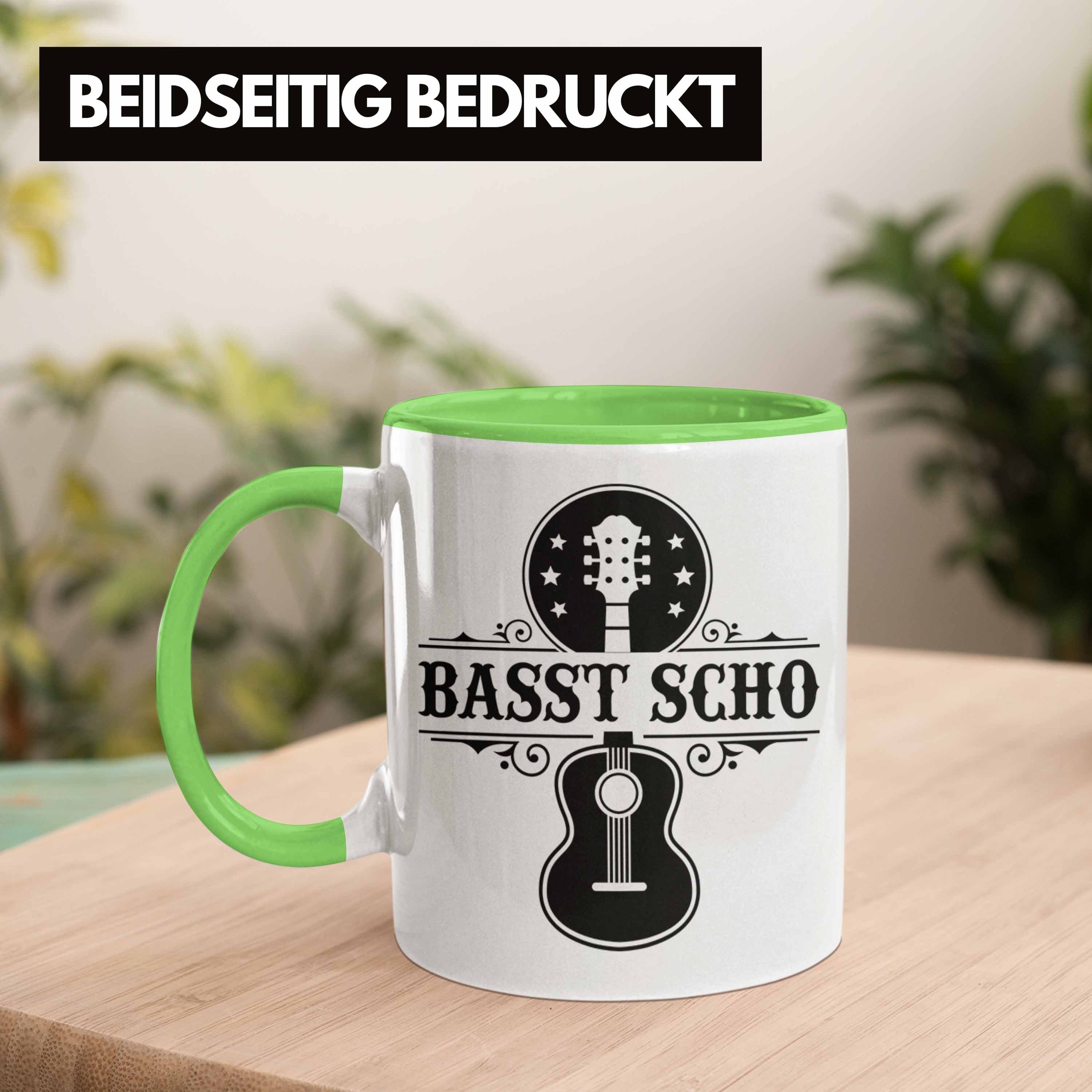Bass-Spieler Bassist Geschenk Basst Geschenkidee Tasse Kaffee-Becher Trendation S Grün Tasse
