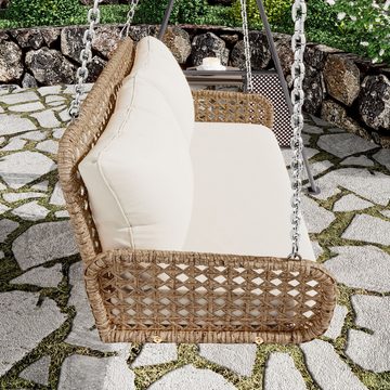 Flieks Hollywoodschaukel, 2,00-Sitzer, 2 Sitzer Gartenschaukel Gartenmöbel Balkonset Gartenlounge Rattan