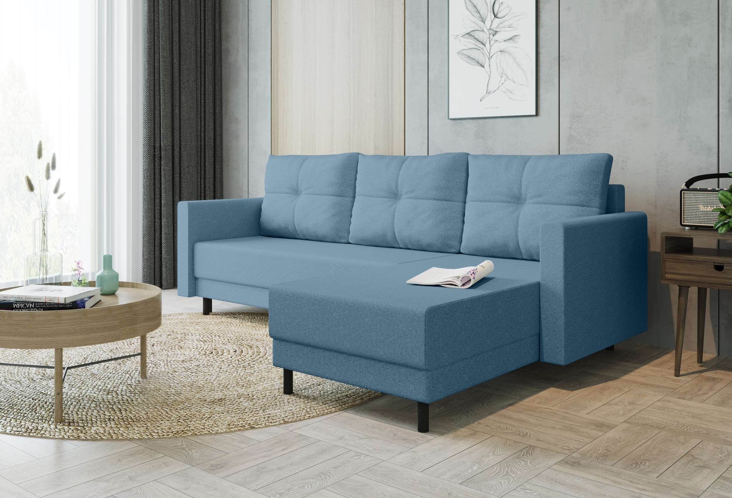 Sitzkomfort, Bettfunktion, Stylefy Paloma, mit L-Form, Bettkasten, Eckcouch, Ecksofa Design mit Modern Sofa,