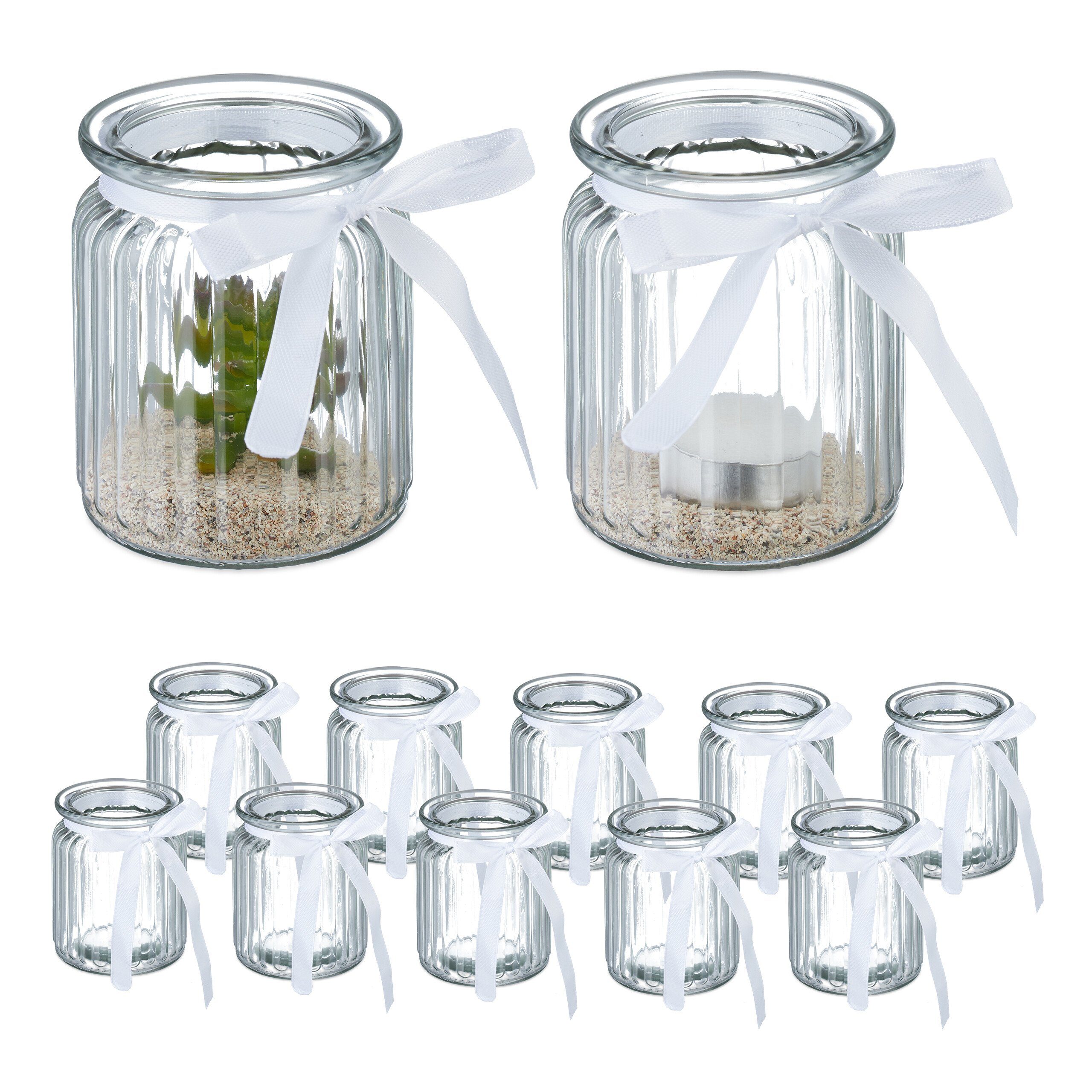 relaxdays Windlicht Transparentes Windlicht im 12er günstig online kaufen