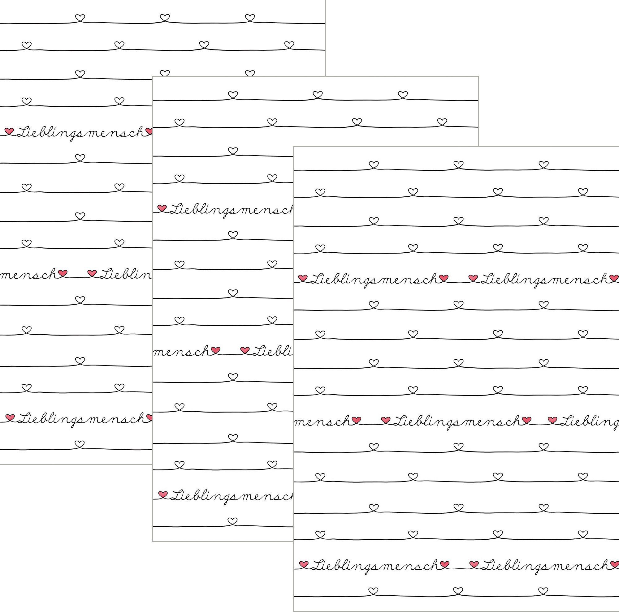 Kracht Geschirrtuch Geschirrtuch "Lieblingsmensch" 3er-Pack, Halbleinen Mot günstig online kaufen