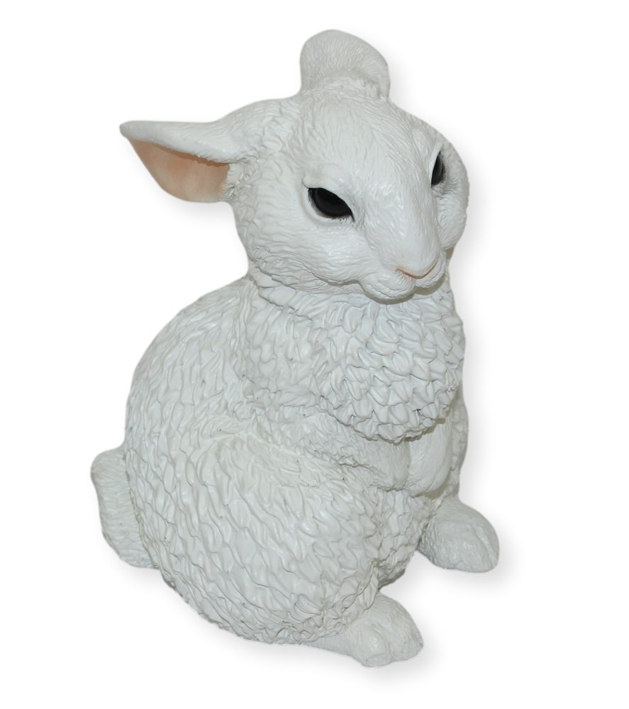 Castagna Tierfigur Deko Figur Hase weiß sitzend Kollektion Castagna aus Resin/ Kunststein H 19 cm Tierfigur