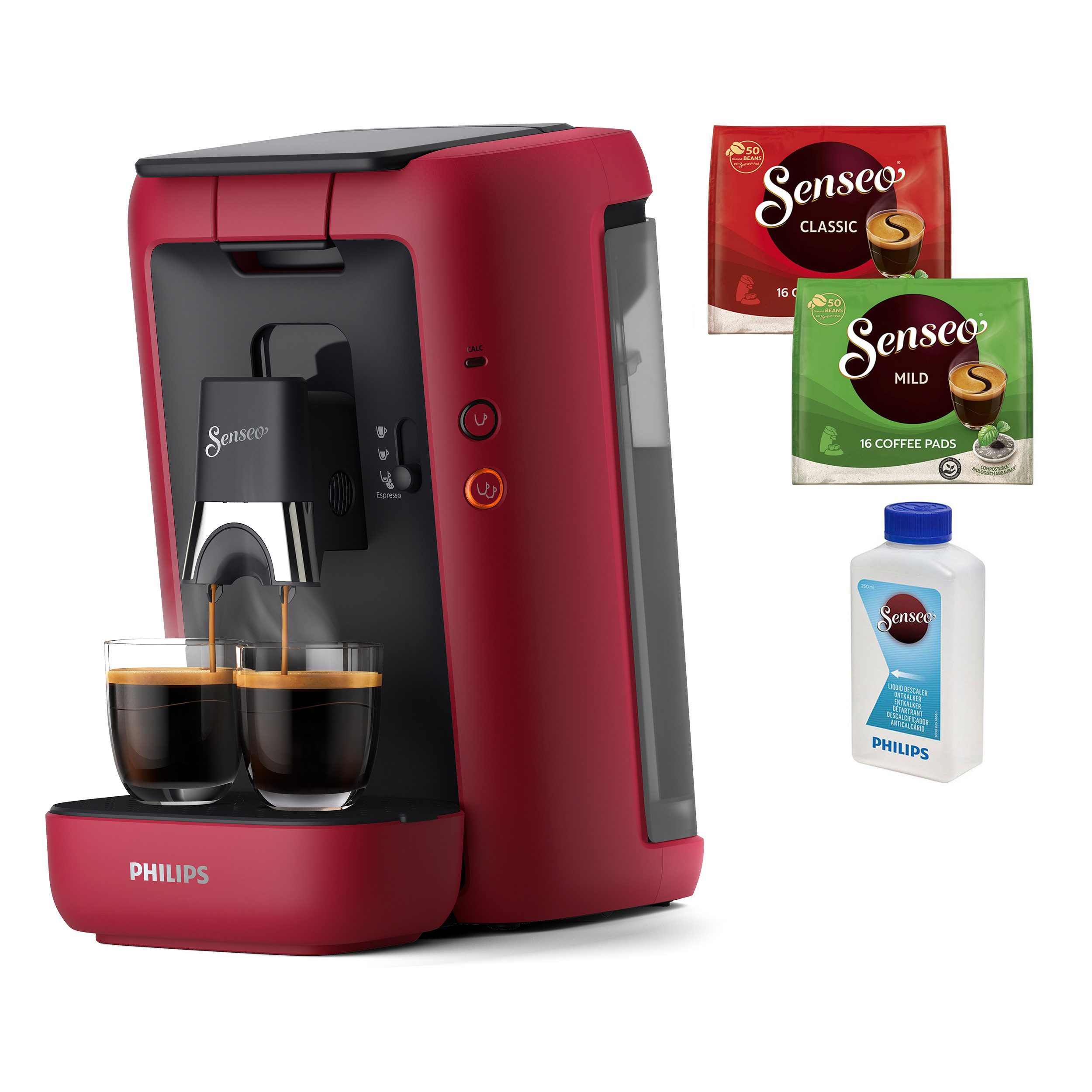 Philips Senseo Kaffeepadmaschine Maestro CSA260/90, mit drei Kaffee-Einstellungen, aus 80% rec. Plastik, Memo-Funktion, inkl. Gratis-Zugabe, Wert 14 UVP