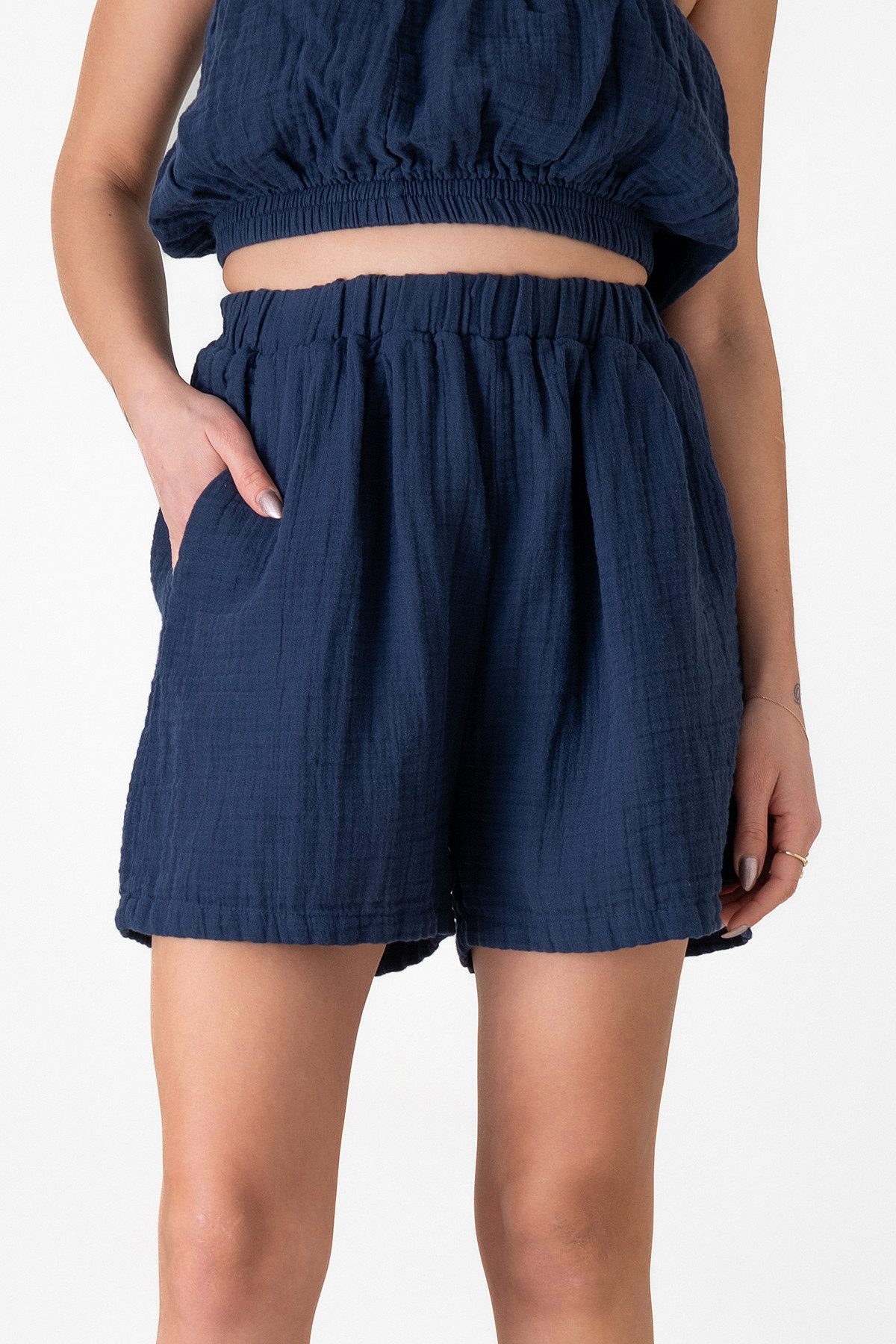 WENOR Shorts Musselin Sommer-Hose, 100 % Baumwolle, günstig online kaufen
