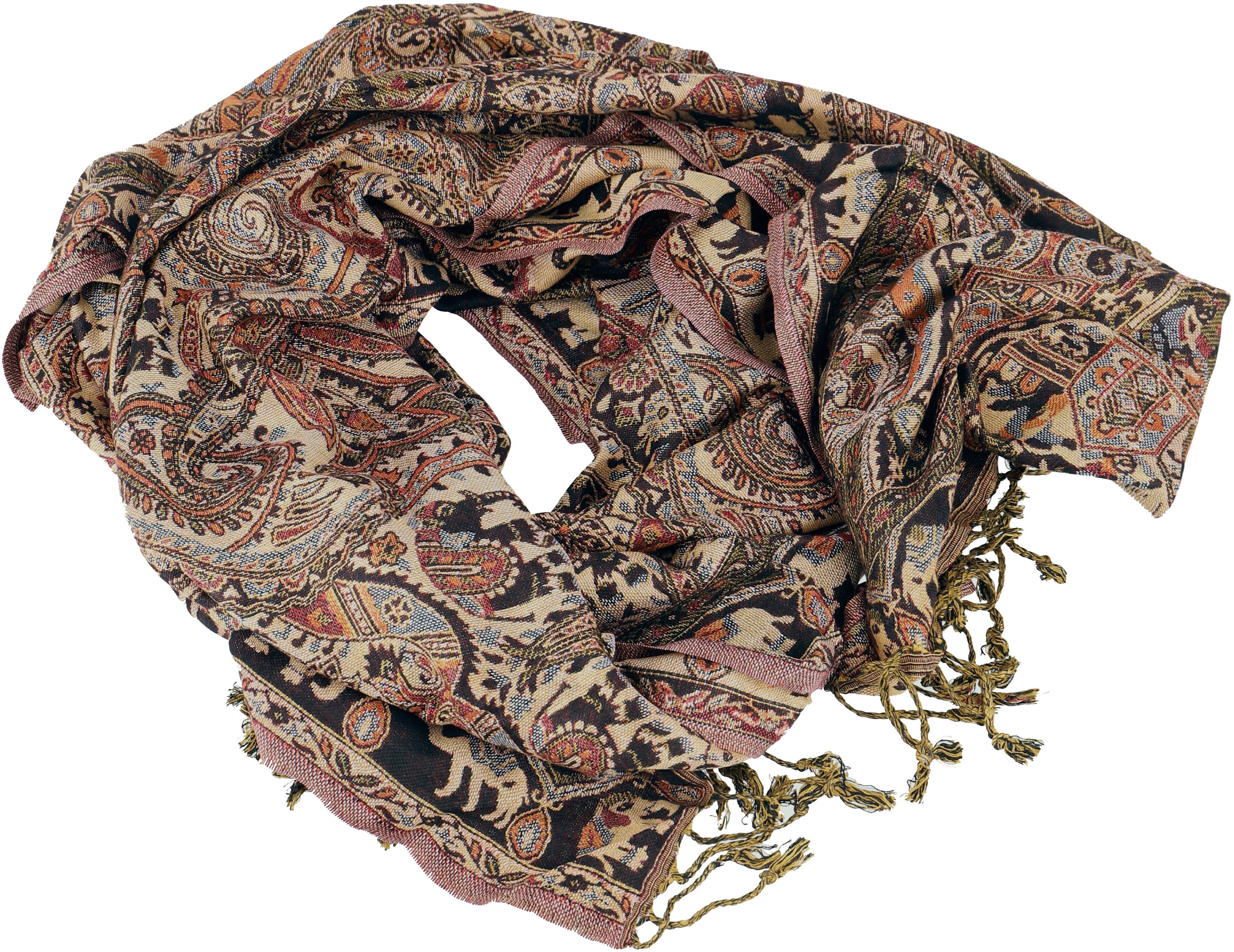 Guru-Shop Halstuch Indischer Schal, Schultertuch, Boho Stola mit..
