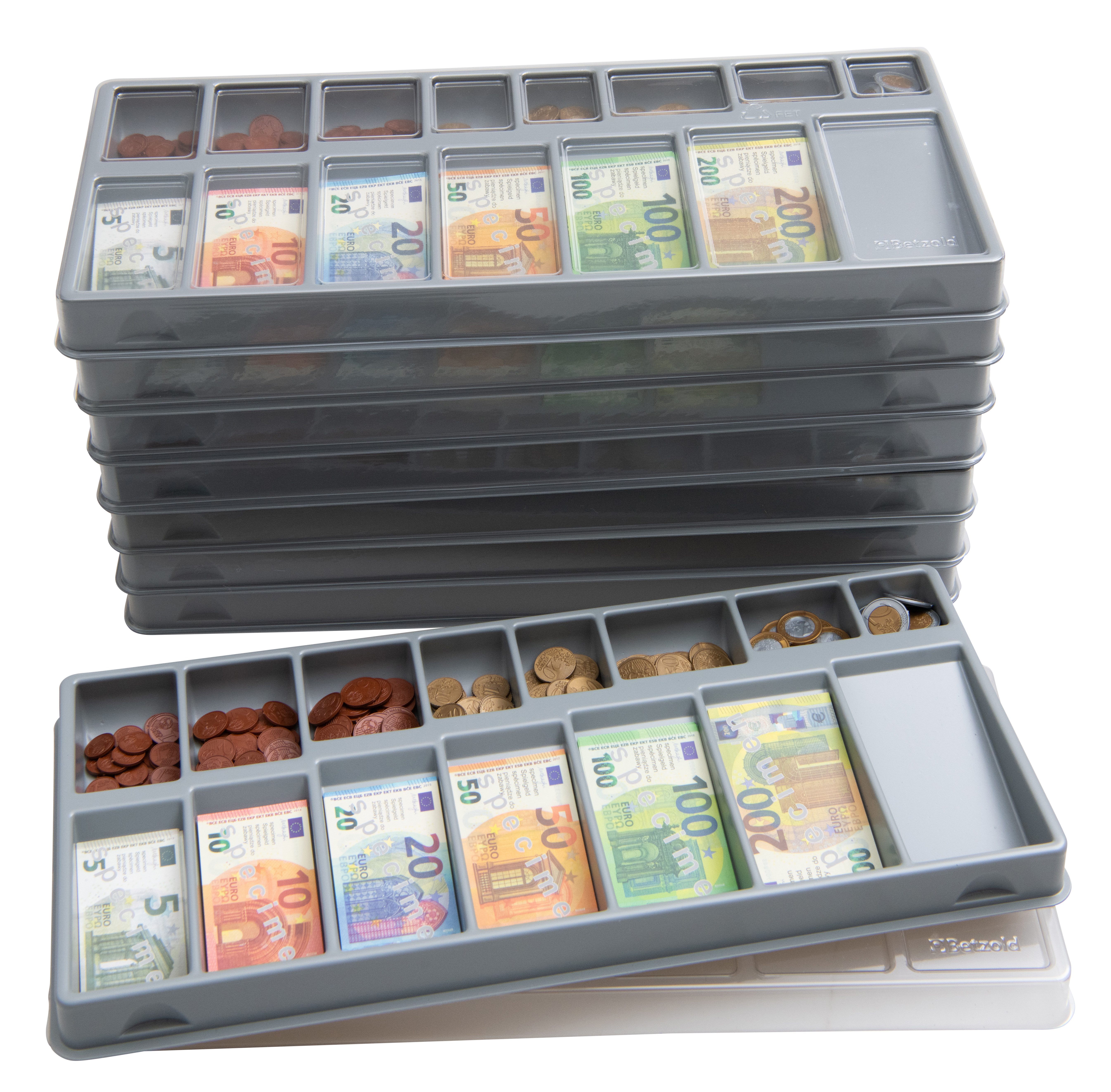 Betzold Spielgeld Eurokassen-Klassensatz, 8 Stück
