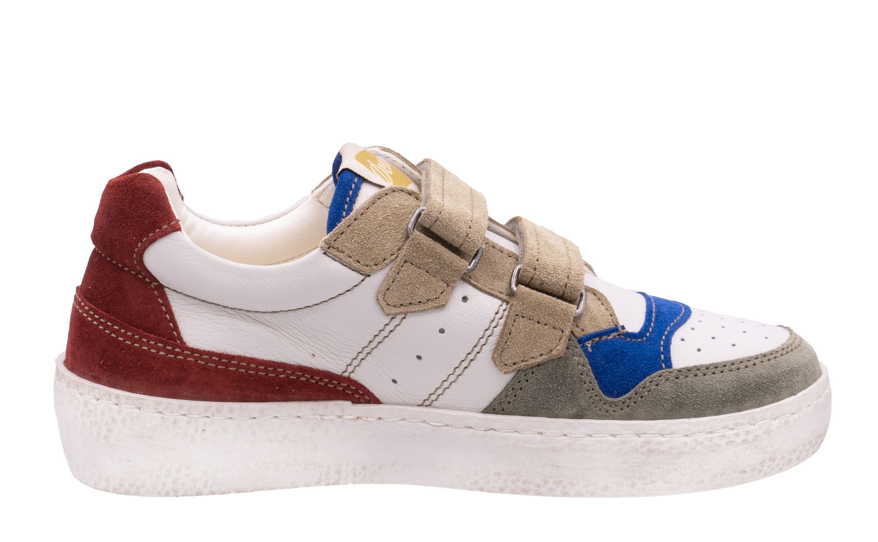 Ocra Ocra Sneaker Schuhe Kinder pflanz. geg. Leder D406 Weiß Rot Beige Sneaker