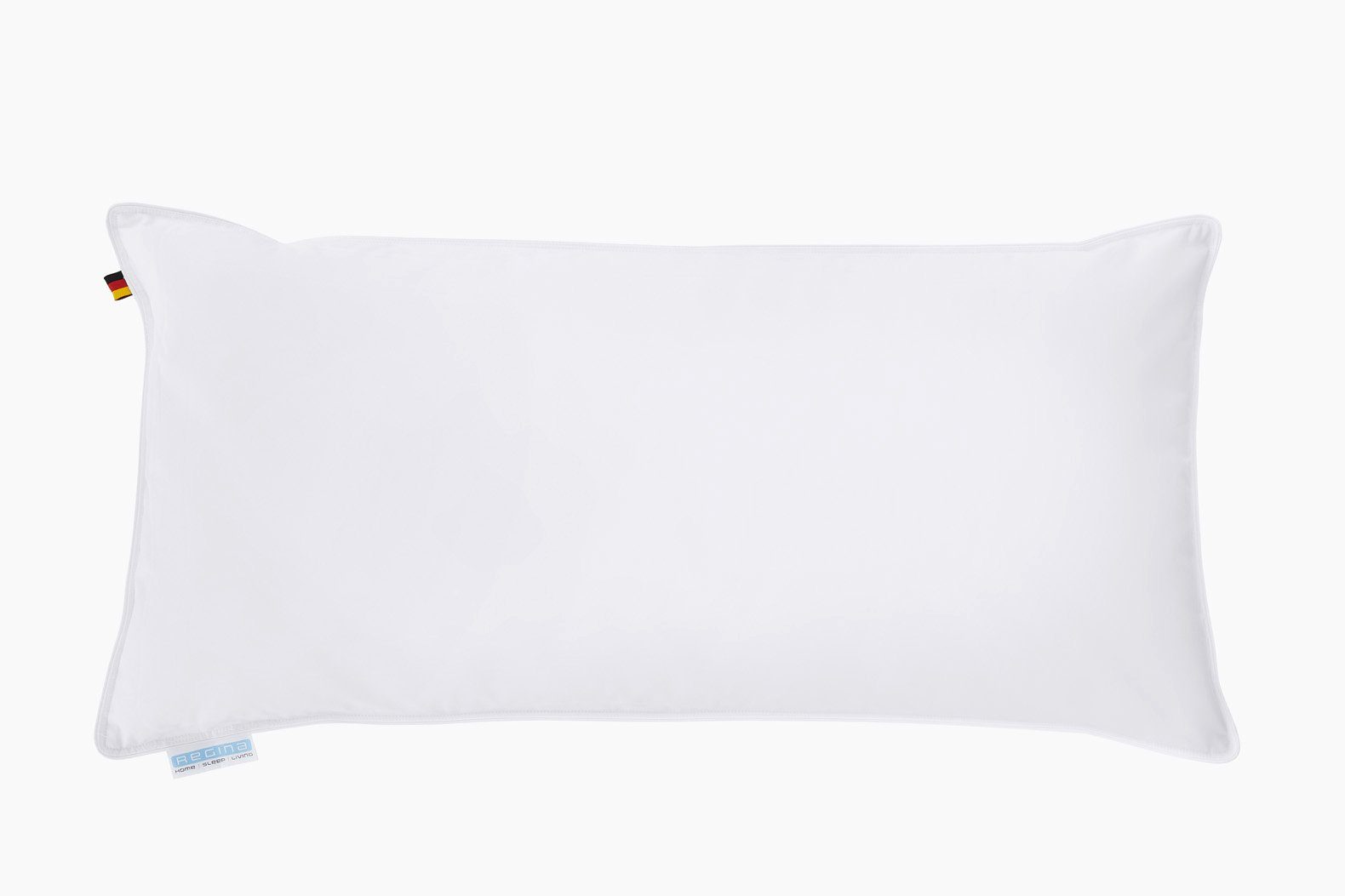 REGINA HOME SLEEP LIVING EST. 1967 Federkopfkissen, Füllung: Auswahl aus drei verschiedene Füllqualitäten möglich, Bezug: 100% Baumwolle, als Einzelpack oder Doppelpack erhältlich, allergikergeeignet, Made in Germany, Oeko-Tex 100 zertifiziert