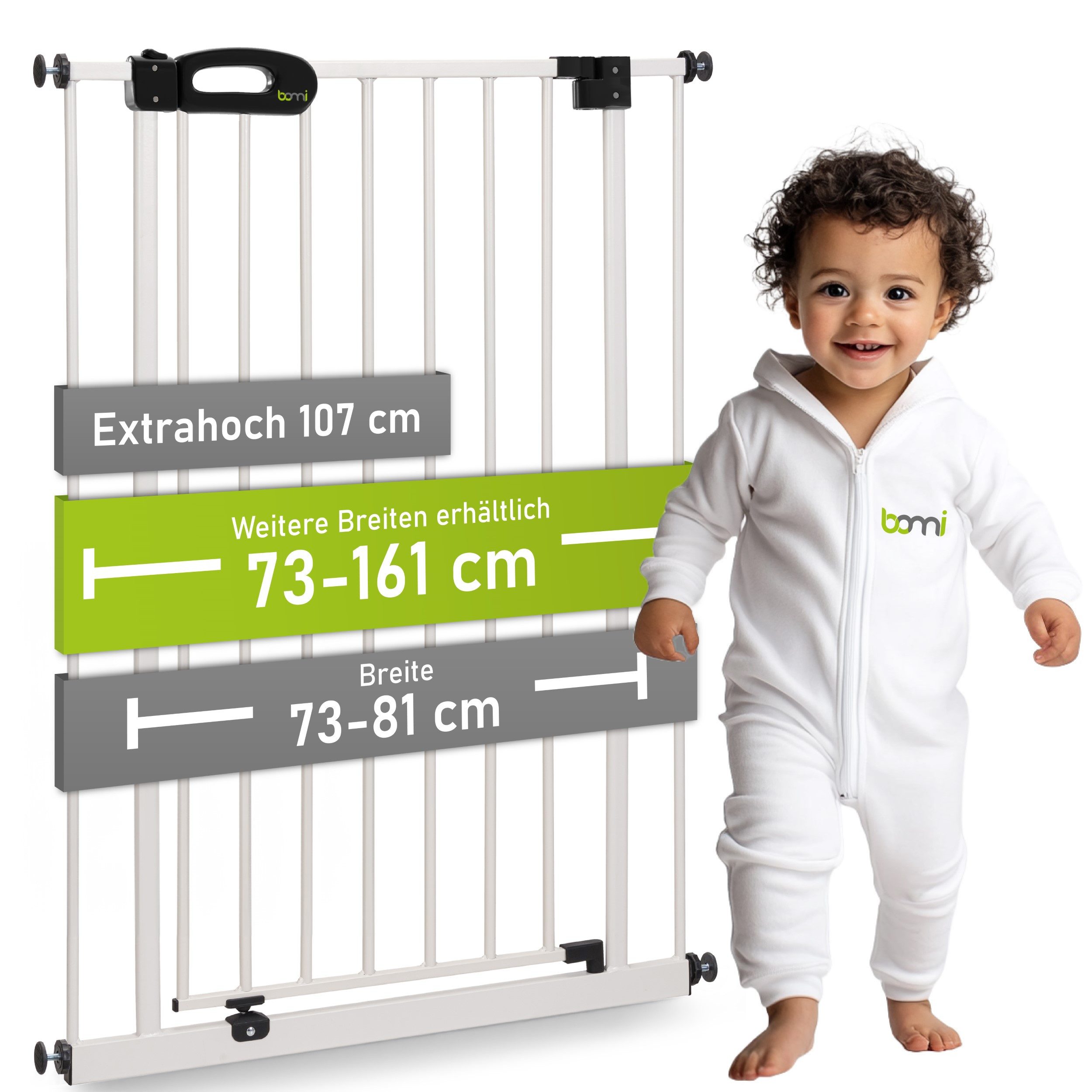 BOMI Türschutzgitter Kinderschutzgitter Merle, Extra Hoch, Breite 73-161 cm günstig online kaufen