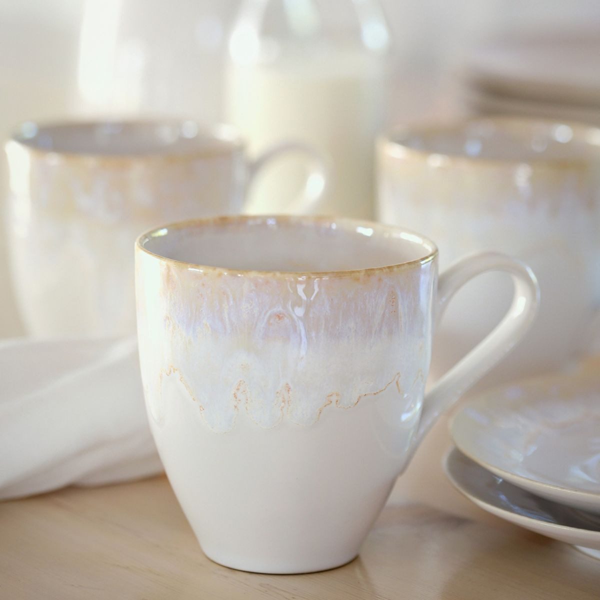 Costa Nova Tasse Taormina White, Tasse mit Henkel, Casafina, 1-tlg., Keramik