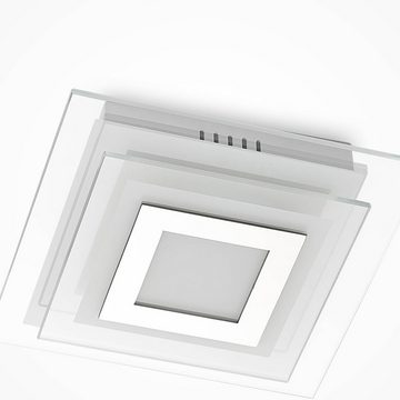 Lindby LED Wandleuchte Arima, LED-Leuchtmittel fest verbaut, warmweiß, Modern, Eisen, Acryl, weiß, transparent, 1 flammig, inkl.
