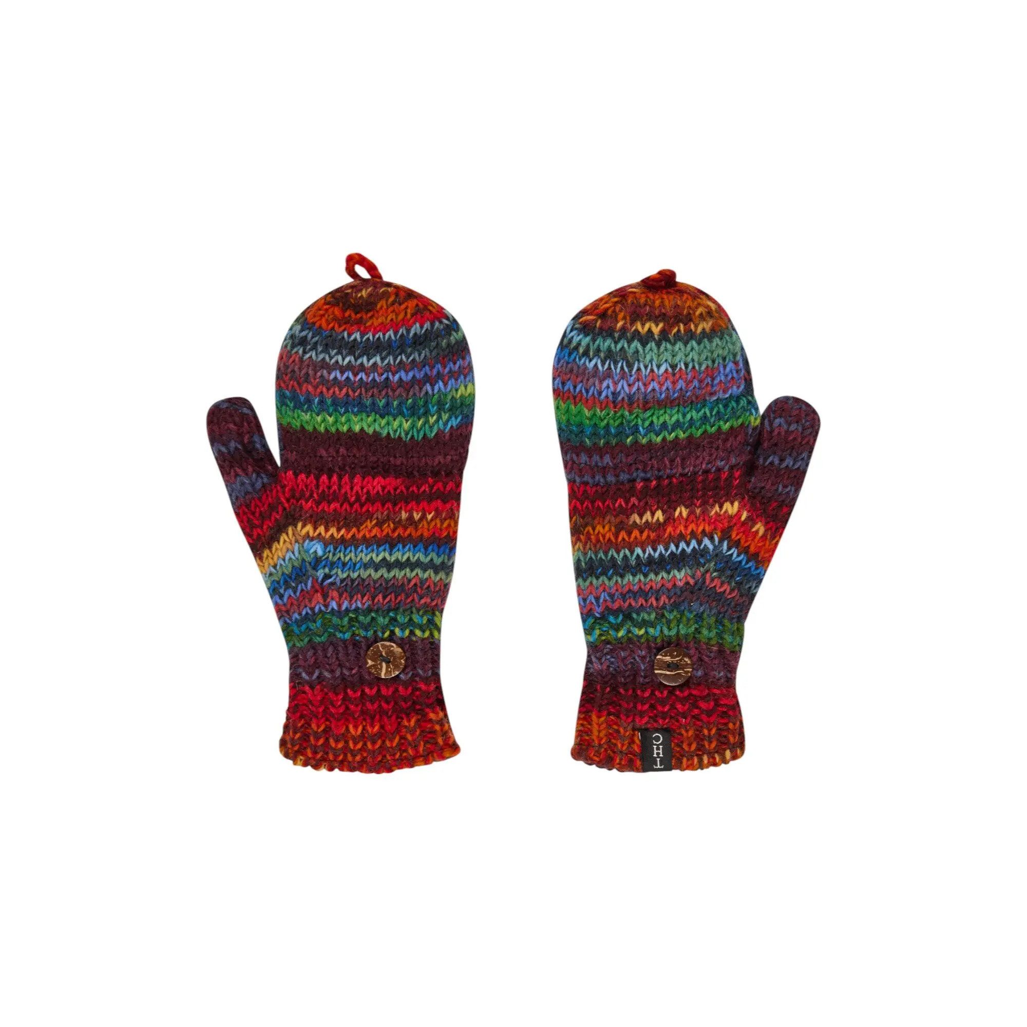 THC Natural Line Strickhandschuhe THC Klappohandschuhe 727 bunt (1-St., 1 Paar) abklappbare Fingerspitzen