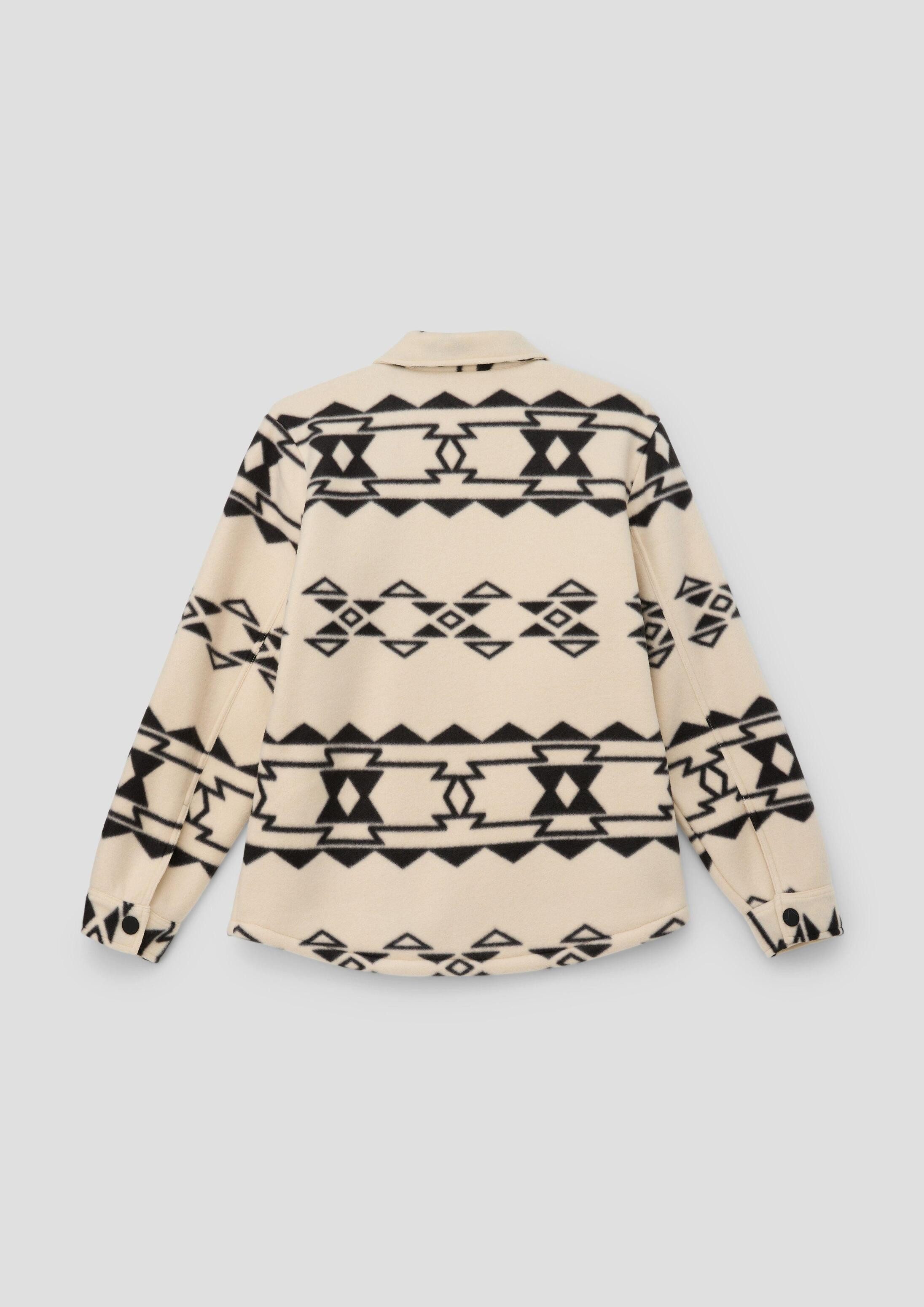 s.Oliver Hemdjacke Indoor-Jacke Overshirt mit Teddyfutter