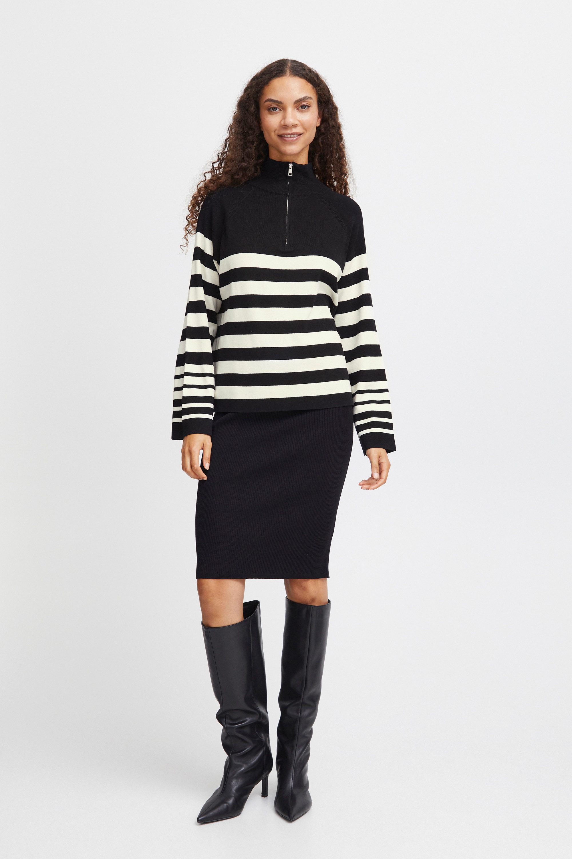 b.young Strickpullover BYMMORLA HALFZIP JUMPER - KNIT