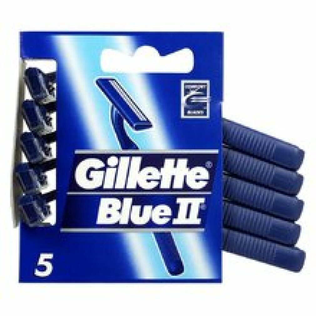 Gillette Rasierset Gillette Blu II Chronium Coating Einwegrasierer Set 5 Stück