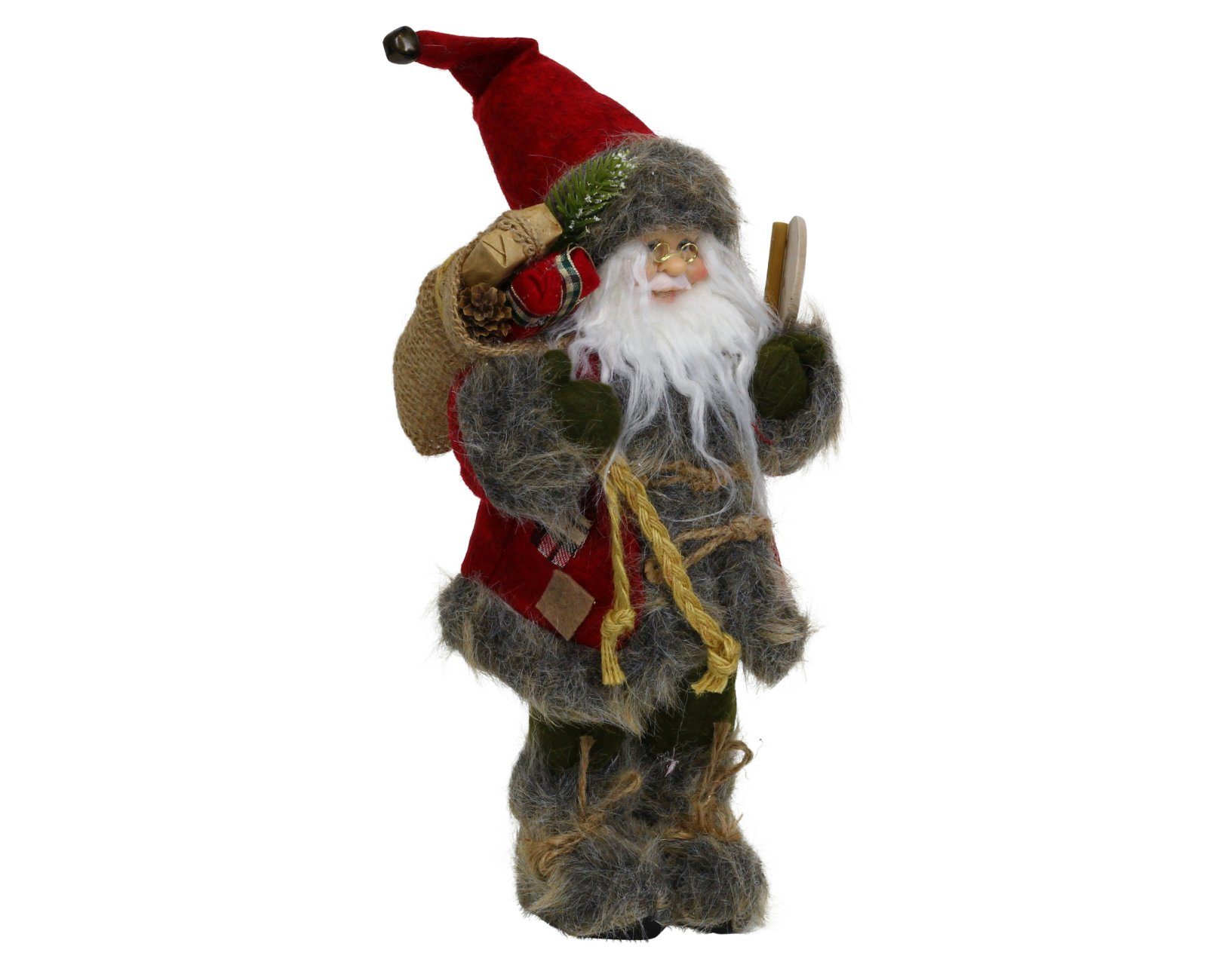 Weihnachtsfigur Nikolaus Weihnachtsmann mit stehend HAGO Figur Geschenkesack rot Weihnachtsdeko