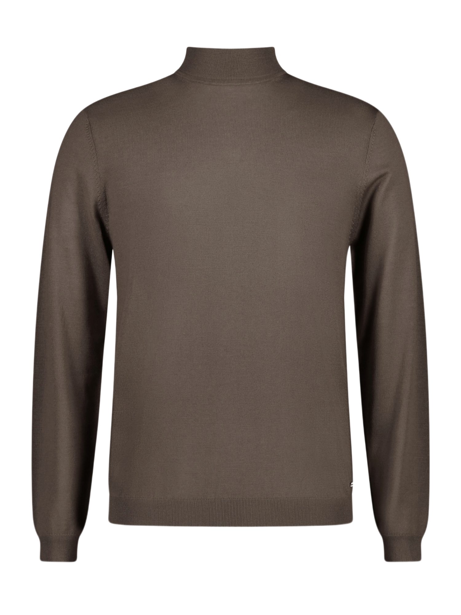 Roy Robson Strickpullover braun,Casual,Wolle,Unifarben,Stehkragen,Lang,Regular Fit