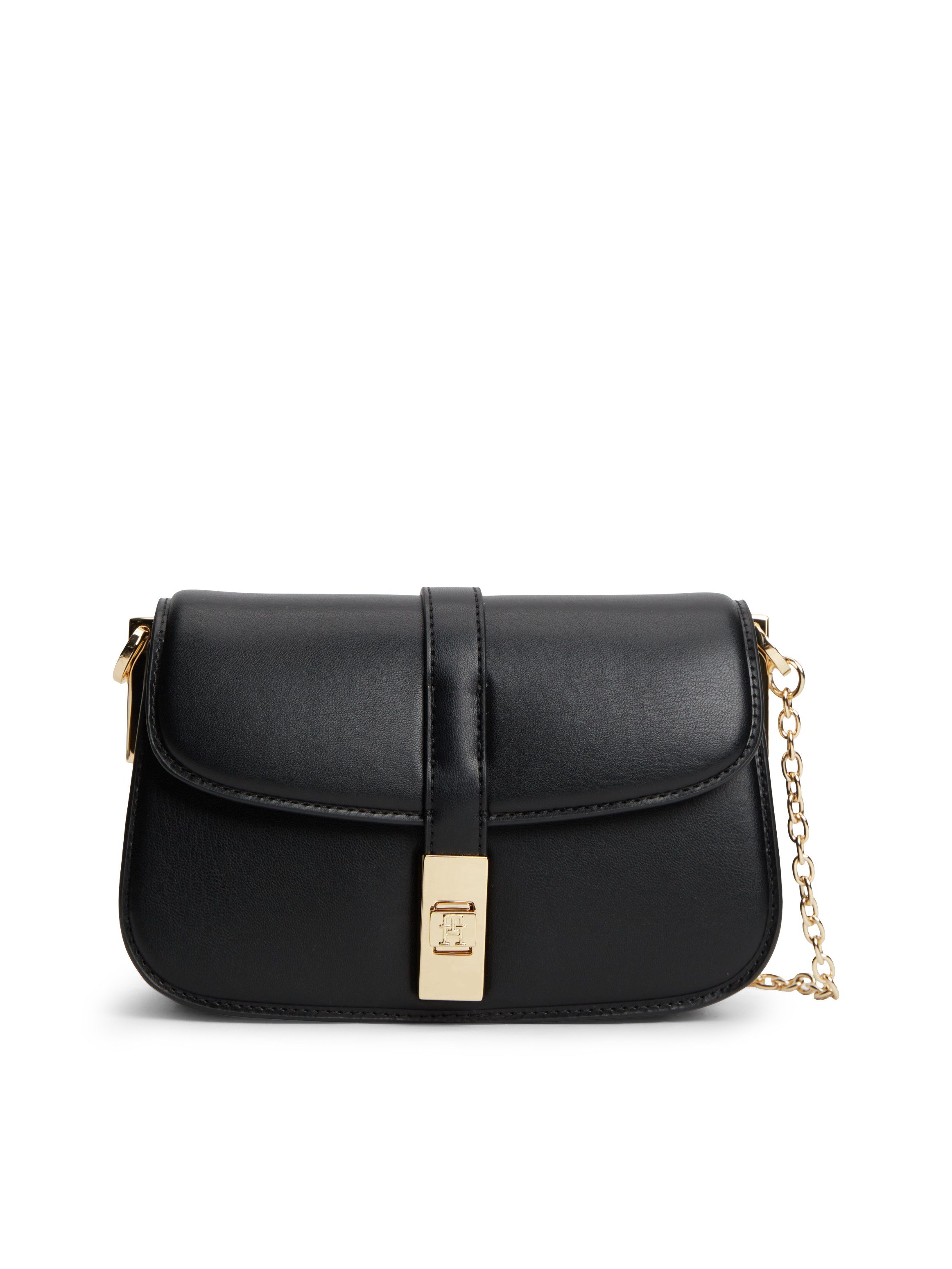 Tommy Hilfiger Umhängetasche TH HERITAGE CHAIN CROSSOVER, Damen Abendtasche, Schultertasche Handtasche mit Steckverschluss