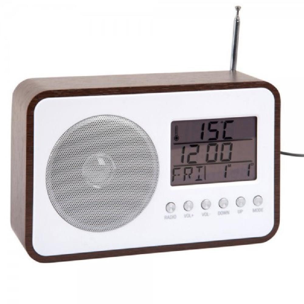 Karlsson Radiowecker Wecker Alarm Clock mit FM Radio Braunes Holz