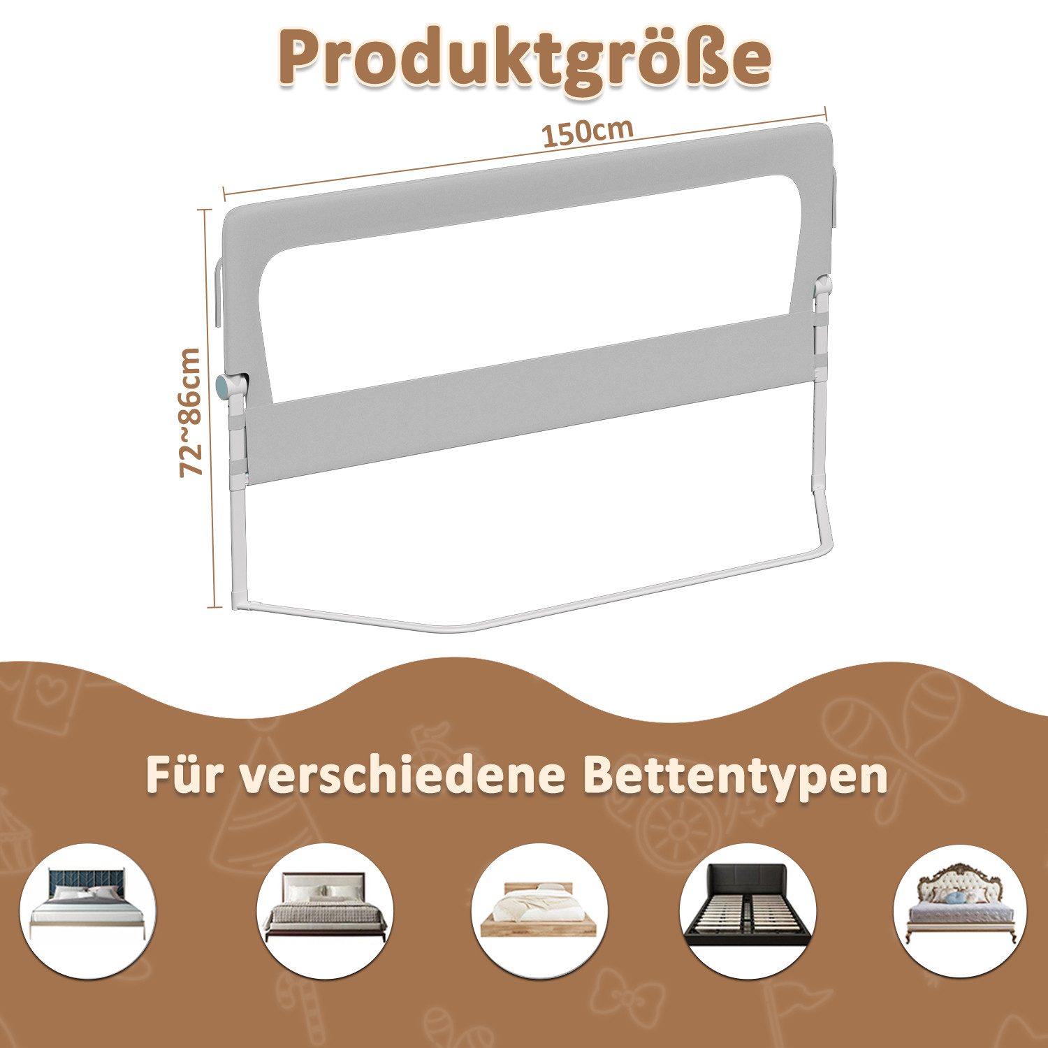 Clanmacy Bettschutzgitter Bettgitter Kinderbettgitter Babybettgitter Kinder günstig online kaufen