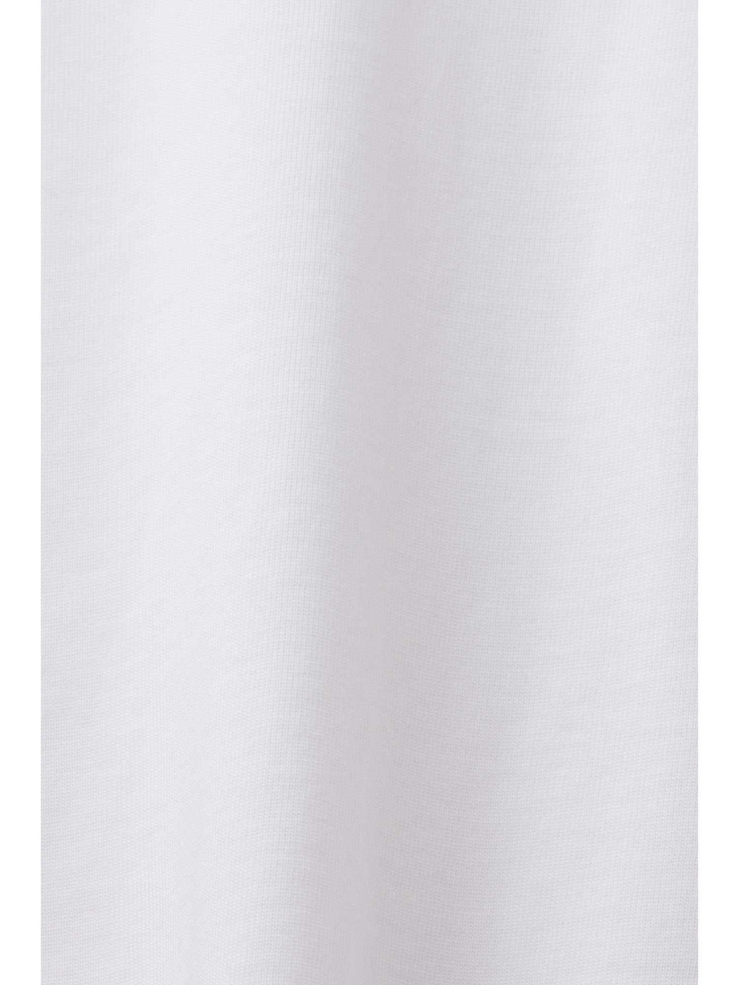 Jersey, % Langarmshirt Esprit Langarm-Top (1-tlg) WHITE Baumwolle 100 aus