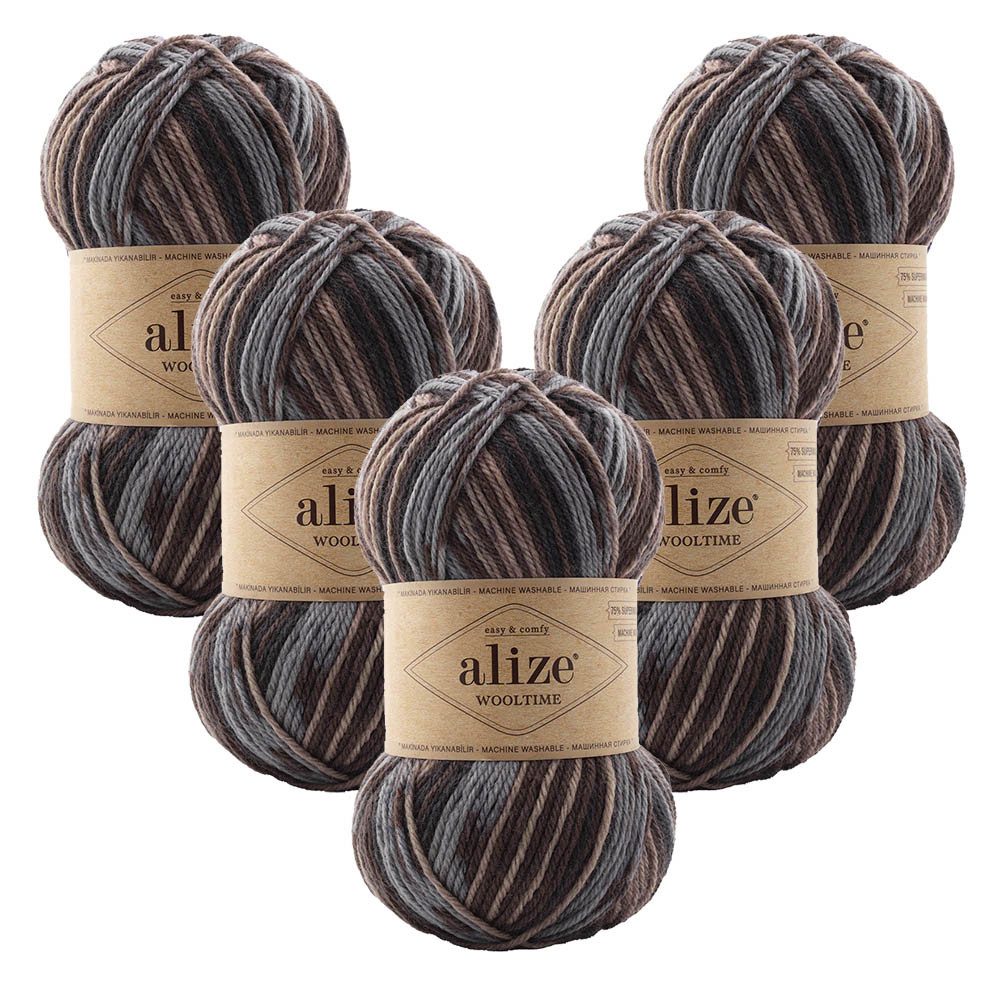 Alize 5 x ALIZE WOOLTIME Häkelwolle, 200 m, Reißfest,Yarn,Handstrickgarn,Strapazierfähig