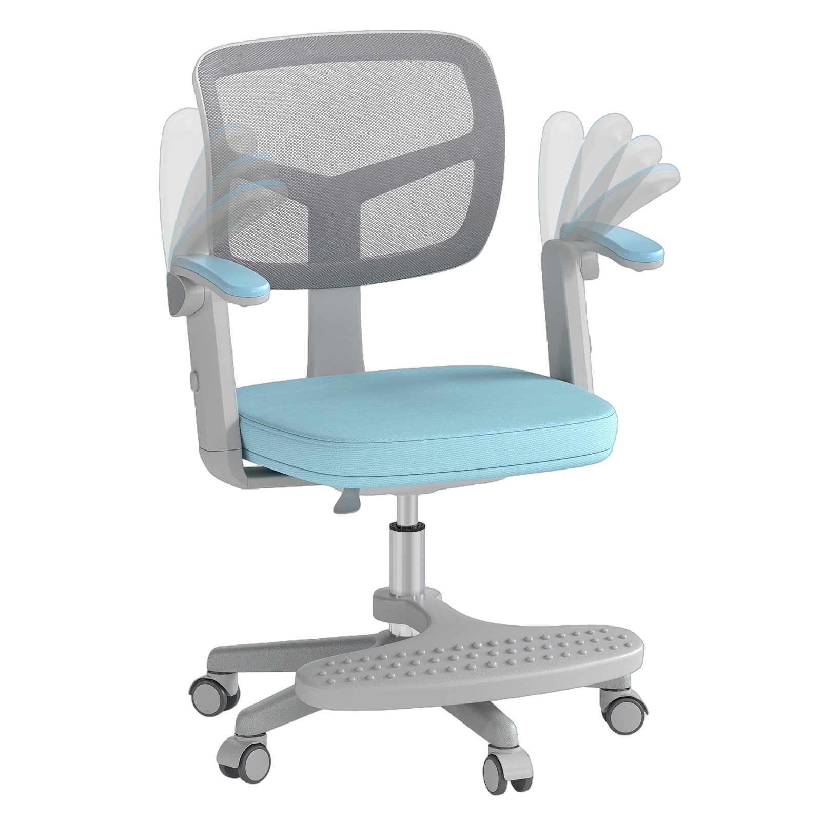 COSTWAY Drehstuhl, Kinder mit 5 Rollen, Schreibtischstuhl höhenverstellbar günstig online kaufen