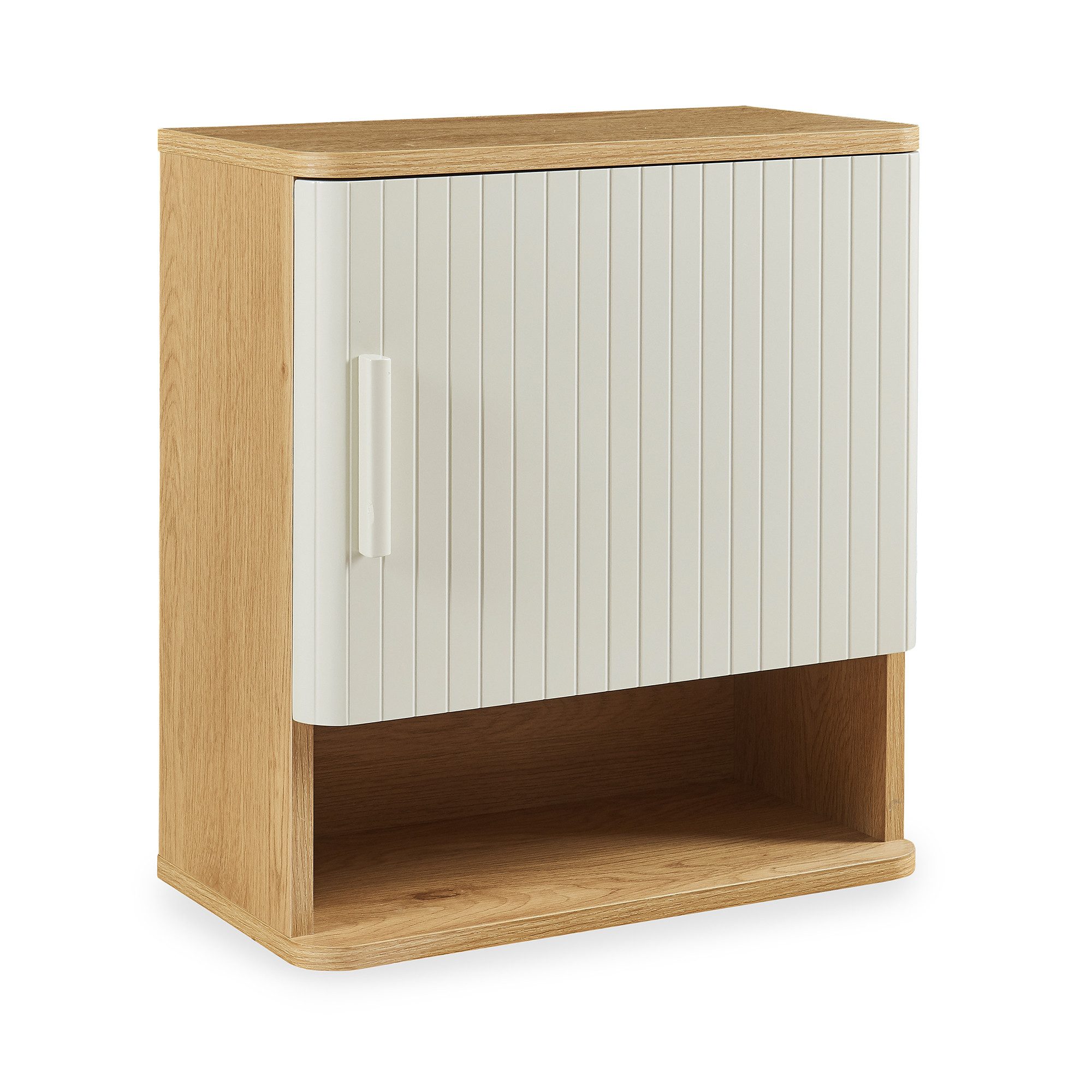 en.casa Hängeschrank »Ferrersp« 50x45x24 cm mit 1 Tür und 1 Fach Eicheoptik/Sandfarben