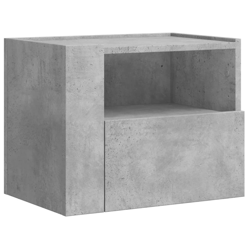 Nachttisch Wand-Nachttisch Betongrau 45x30x35 cm
