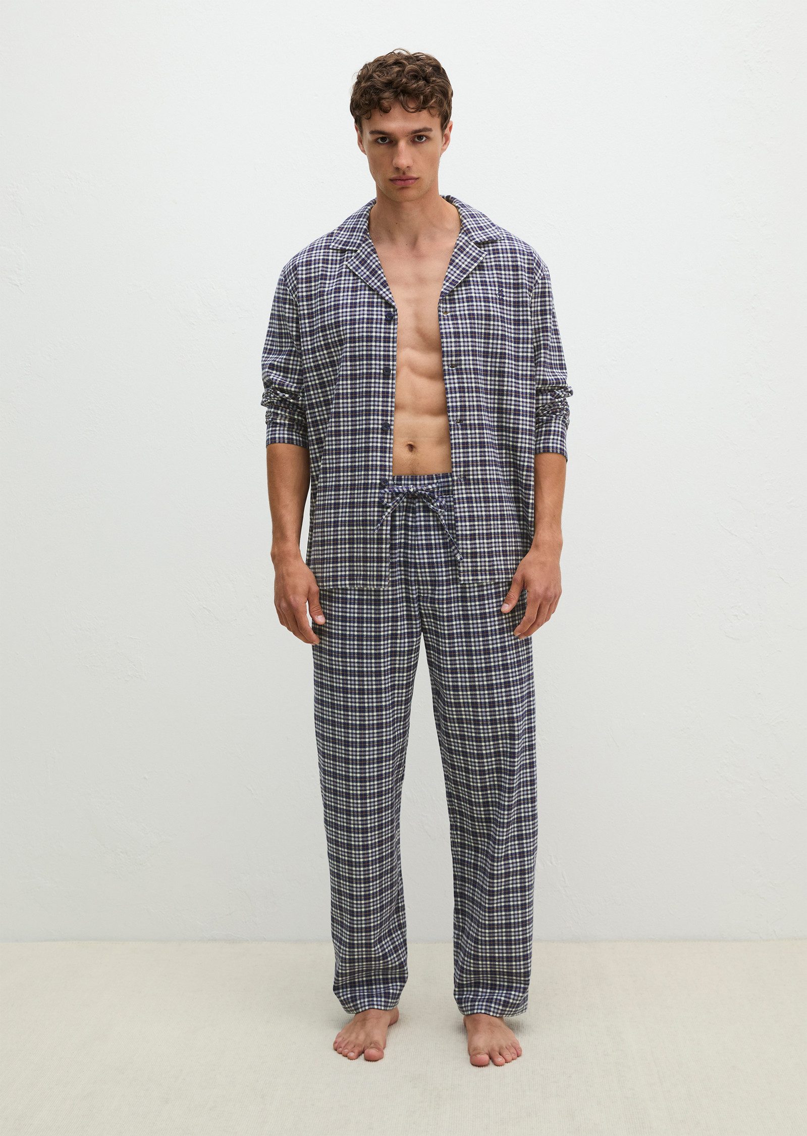 Marc O'Polo Pyjamahose gerade Passform, für Homewear und Sleepwear, mit Vichy-Karomuster