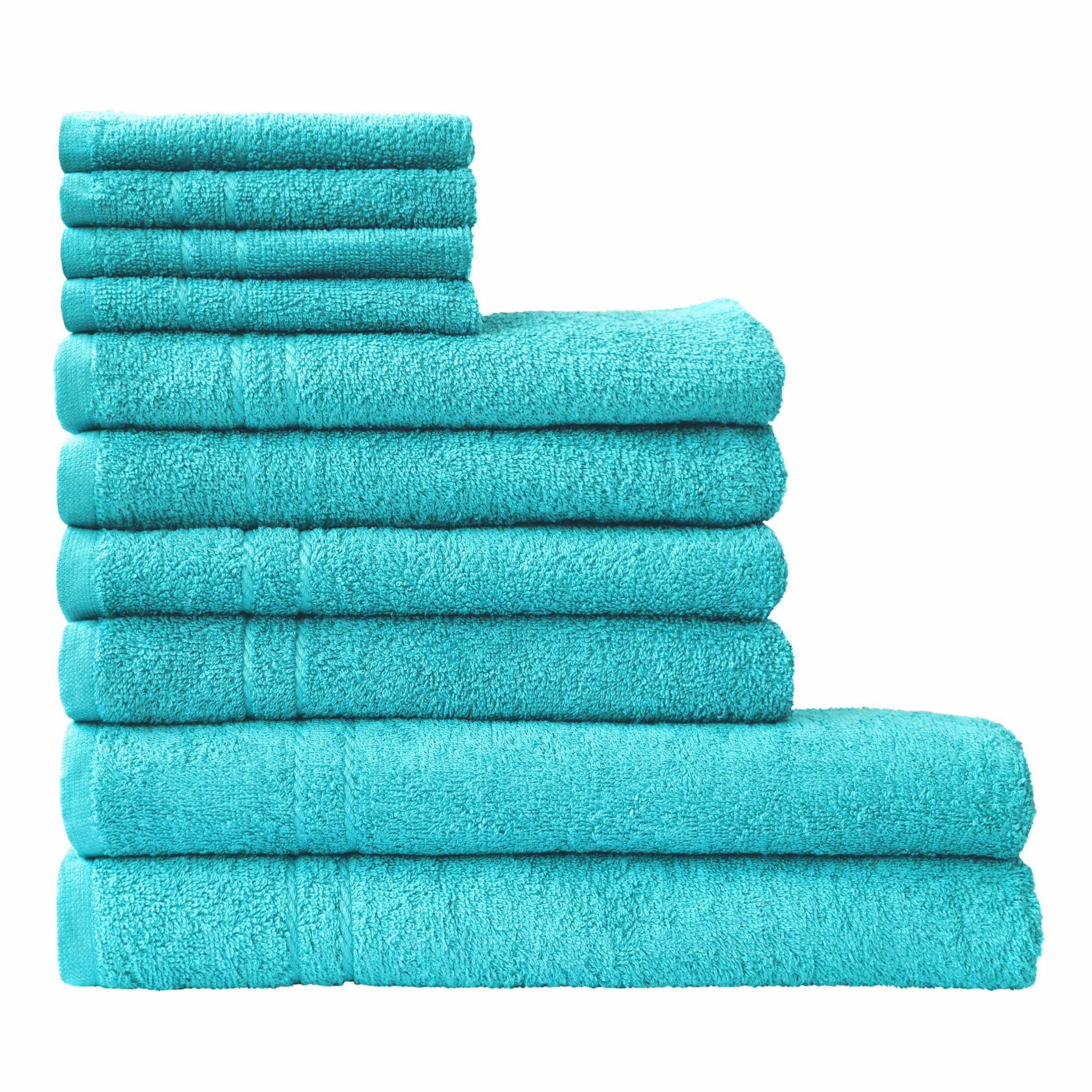 Dyckhoff Handtuch Set Kristall, Walkfrottee (Set, 10-St), mit feiner Bordüre, Duschtücher, Handtücher und Gästetücher