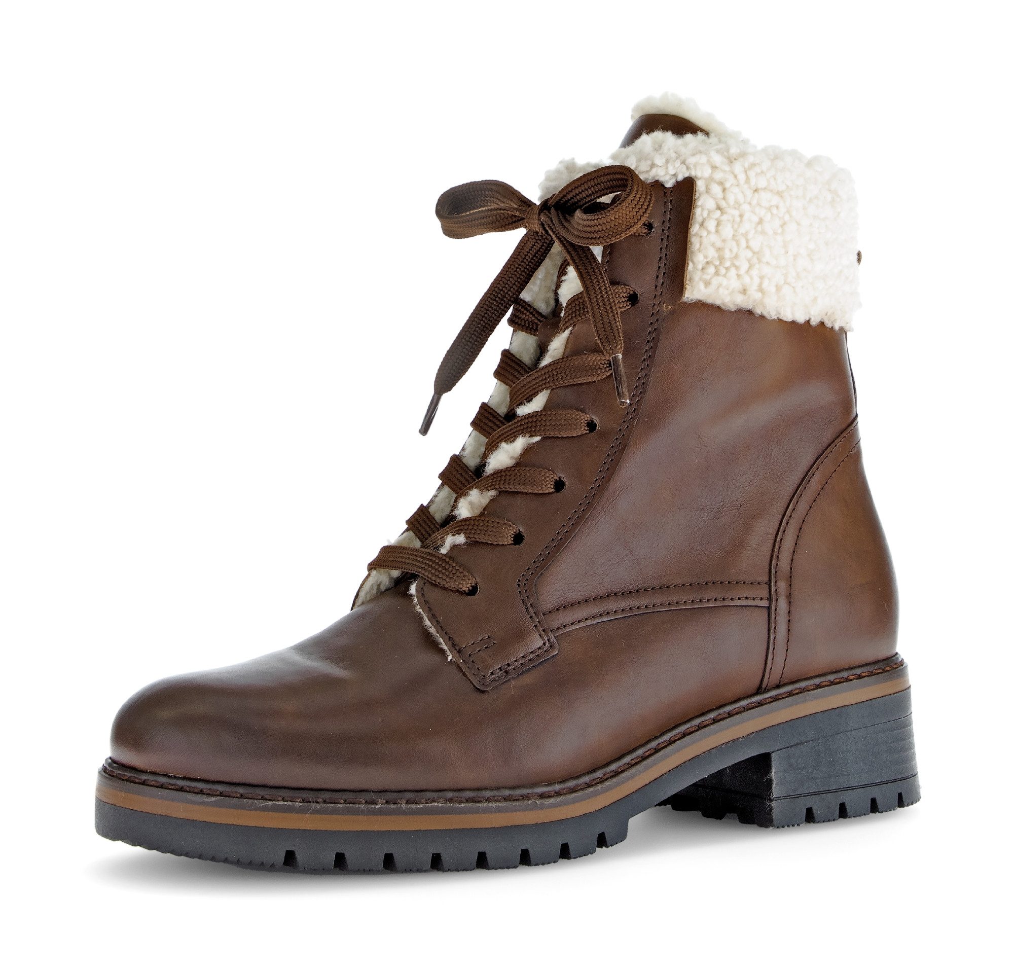 Gabor GENUA Winterstiefelette, Blockabsatz, Winterboots mit Teddyplüsch-Kra günstig online kaufen