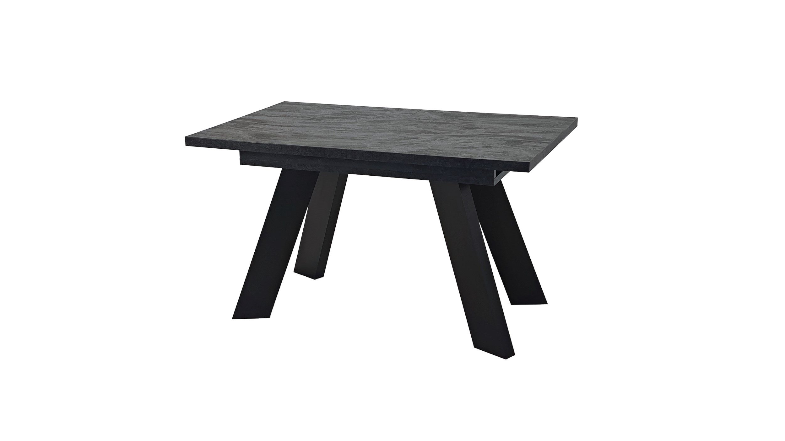 Endo-Moebel Esstisch Como Esstisch 130–210cm ausziehbar für 8 Personen, Tischbeine schwarz, Ausziehbar 130-210 cm (2x40 cm); Platte 36mm; 4 Beine; schwarz matt
