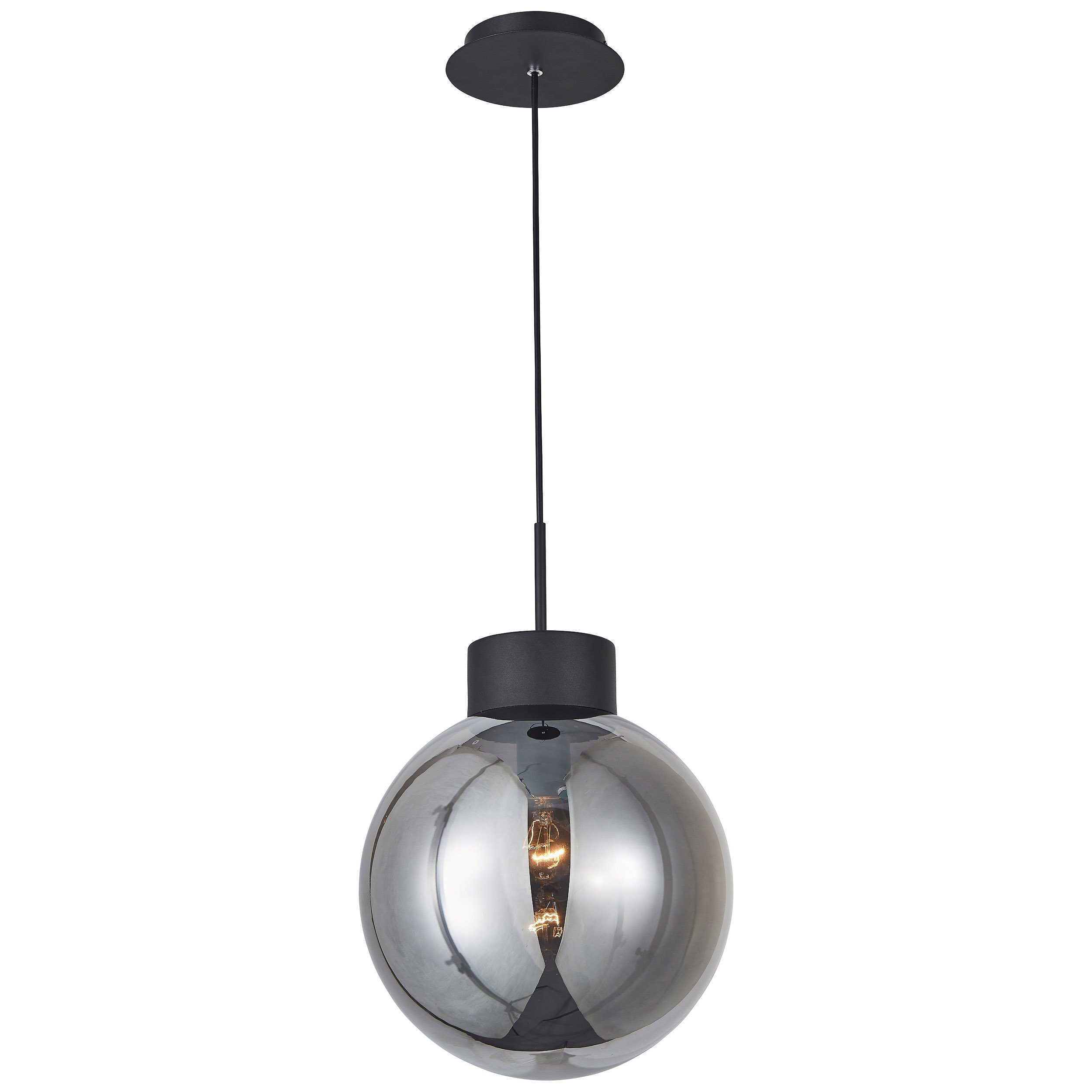 Brilliant Pendelleuchte Astro, Lampe Astro Pendelleuchte 30cm schwarz/rauchglas  1x A60, E27, 60W, g