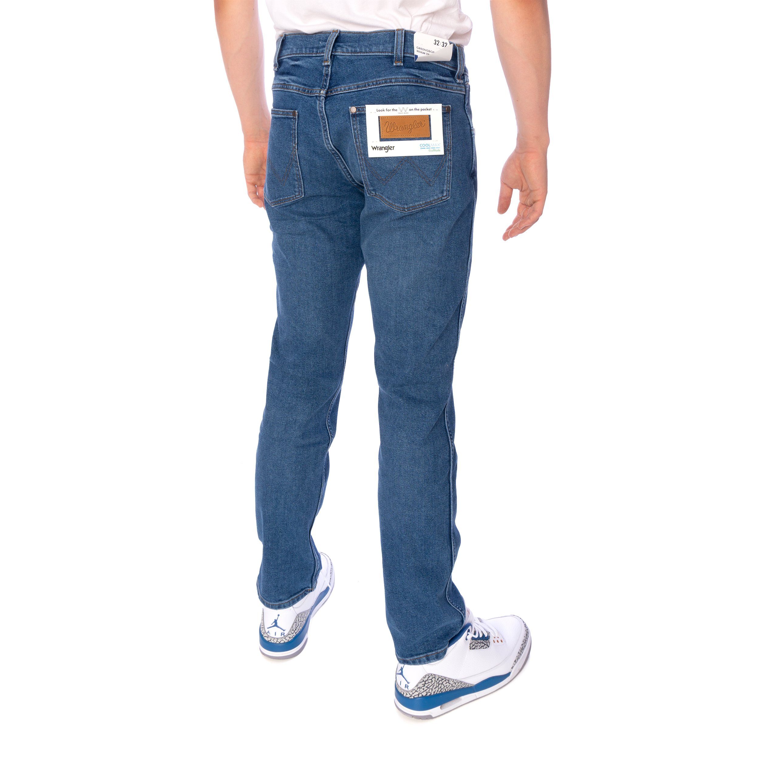 Jeans (1-tlg) Regular-fit-Jeans Sea Wrangler Greensboro Smoke Wrangler