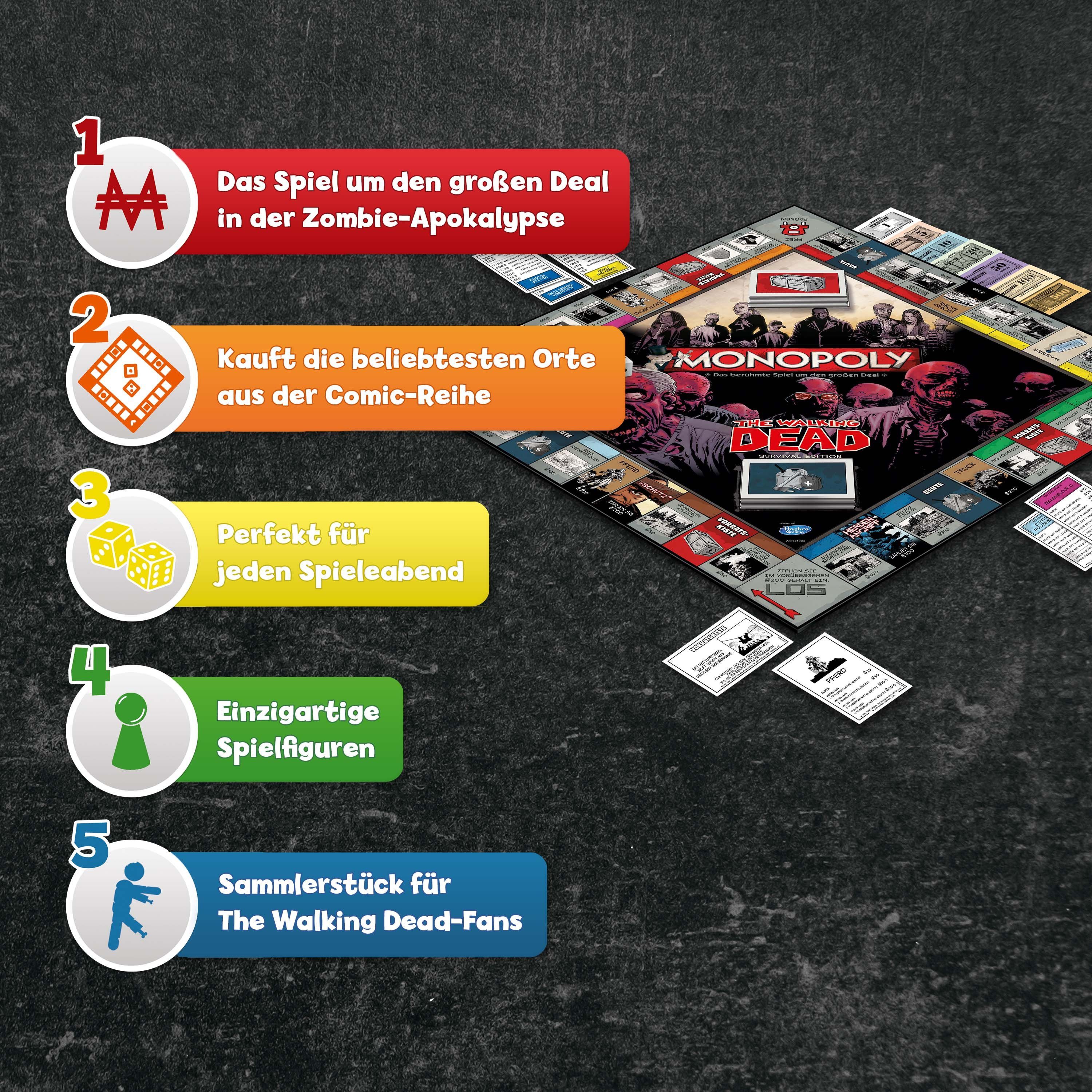 Winning Moves Spiel Monopoly The Walking Dead Survival Edition, Brettspiel