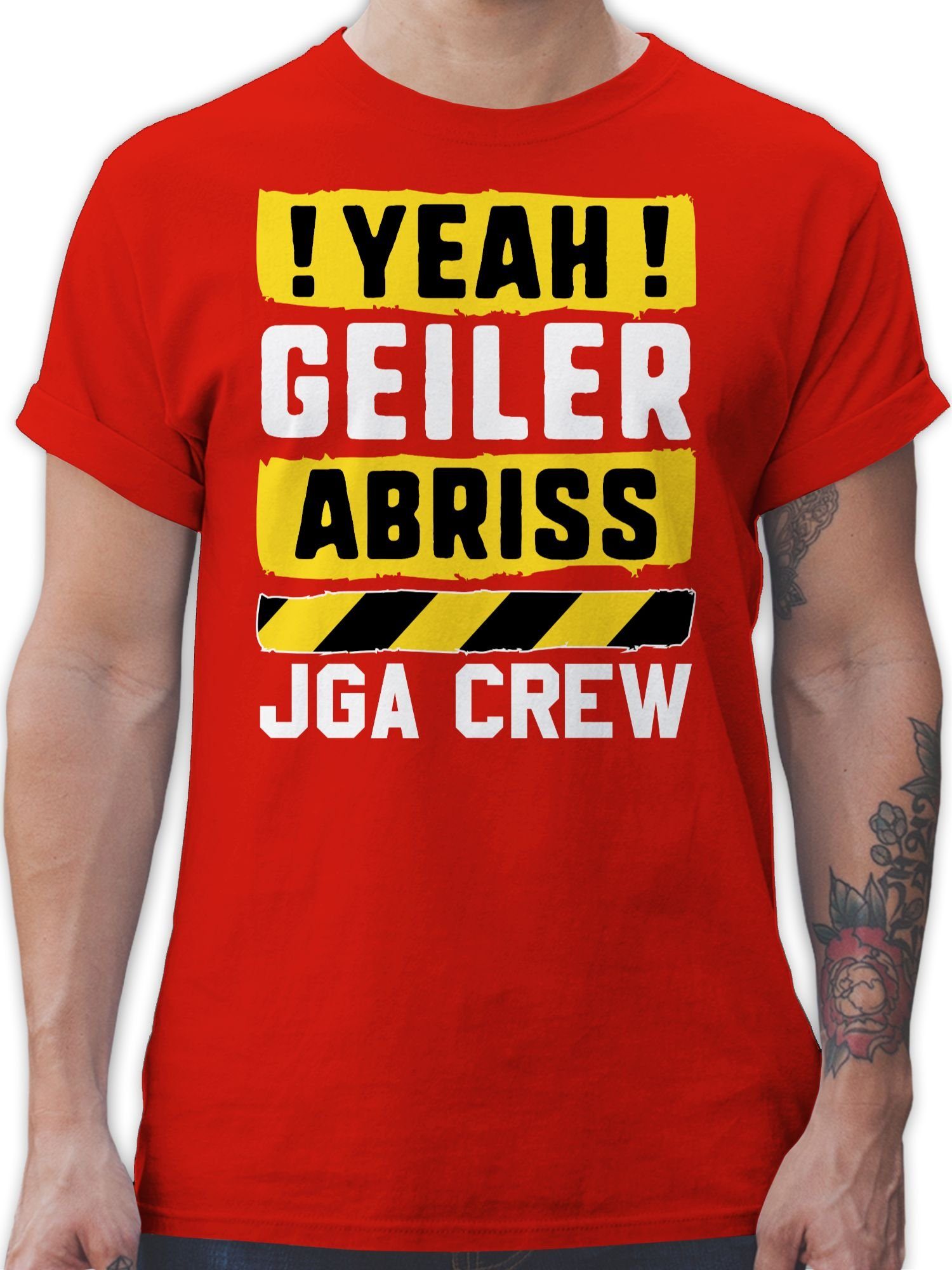 - Abriss weiß Yeah JGA T-Shirt Crew geiler Shirtracer JGA 02 gelb Rot Männer