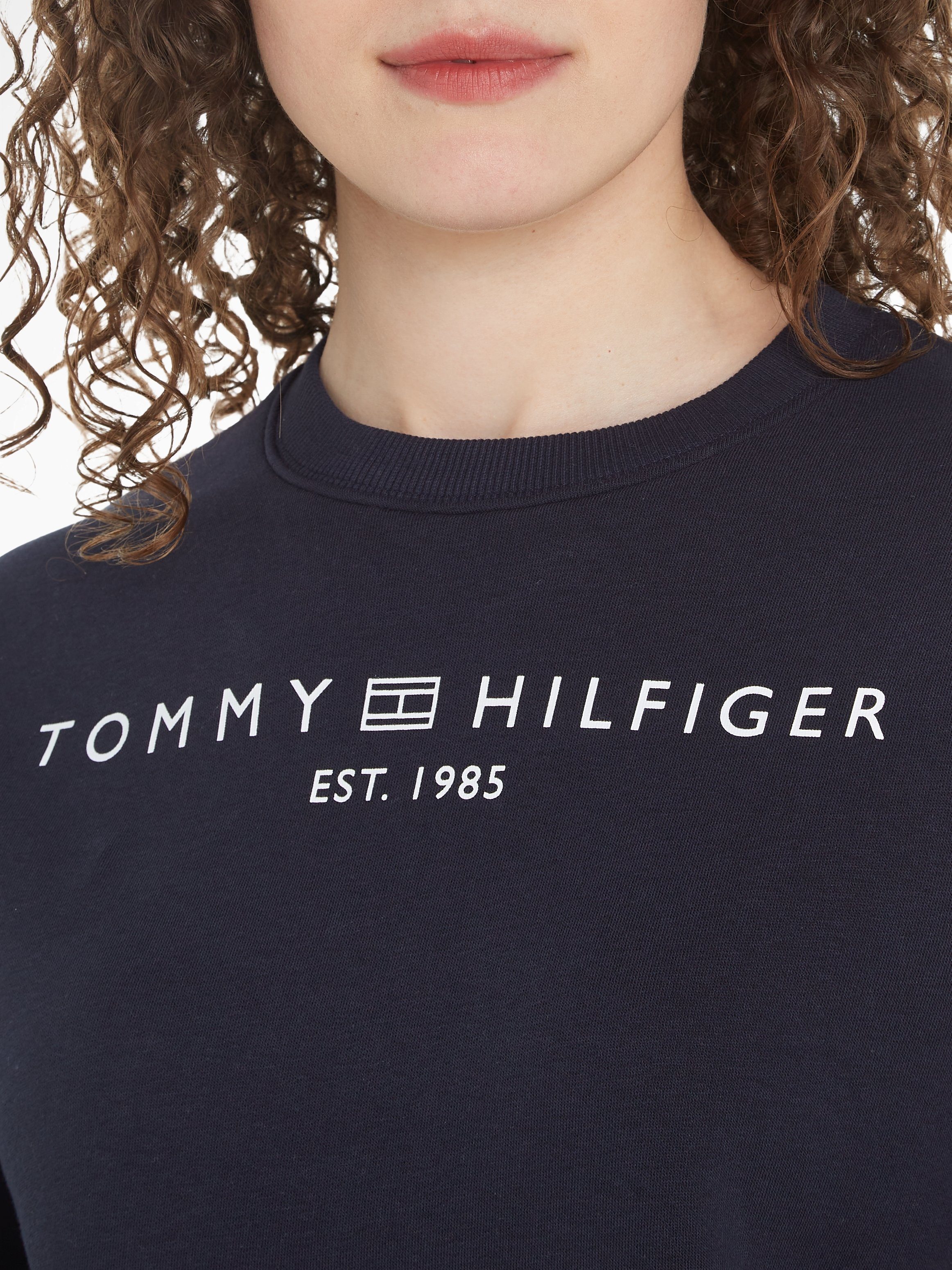 Tommy Hilfiger REG Sky Logoschriftzug SWTSHRT mit CORP LOGO Sweatshirt Desert MDRN C-NK