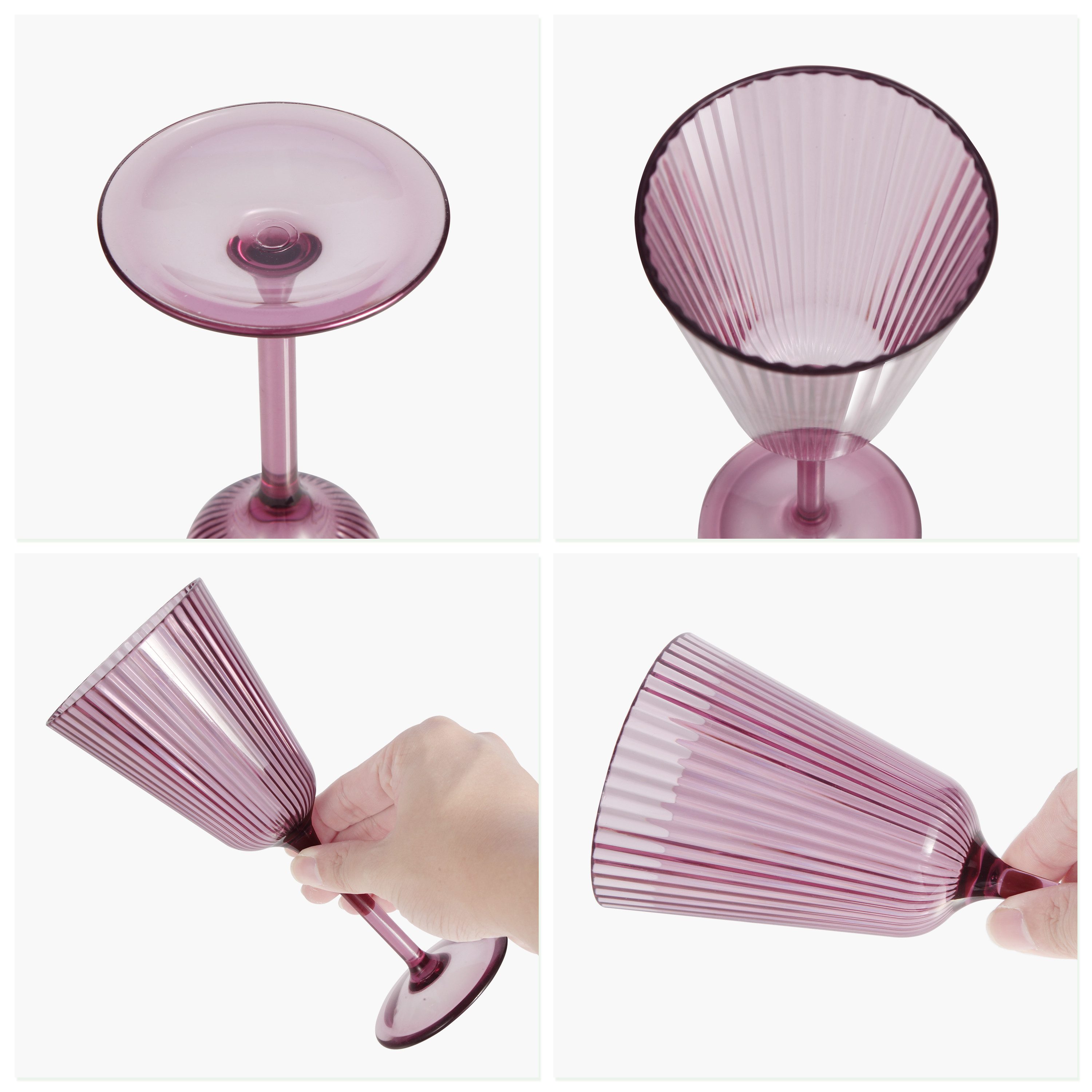 Ribelli Gläser-Set 4er Set Sektkelch aus Kunststoff, 250ml Plastik Weingläser, für Sekt, Prosecco, Champagner, Wein oder Cocktails