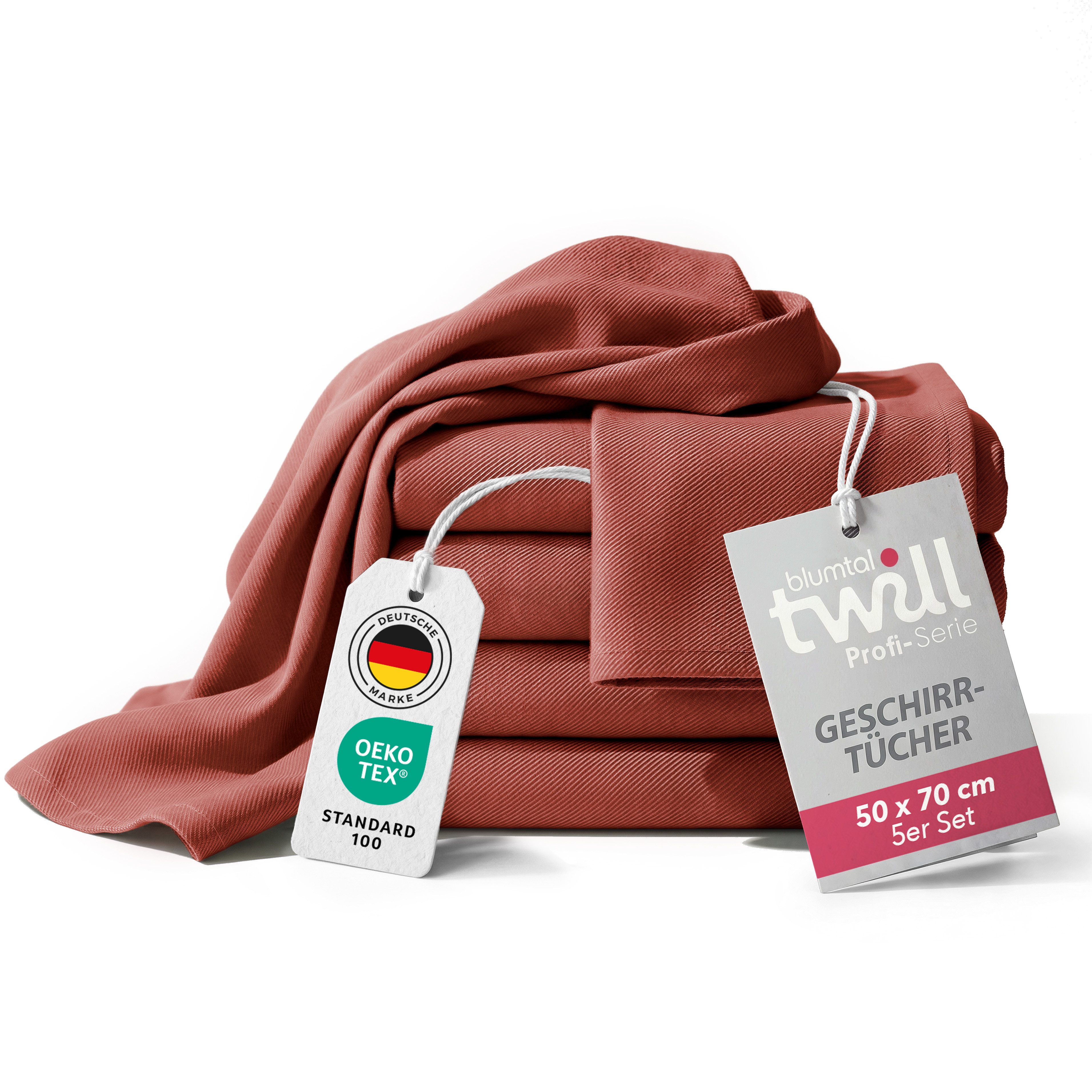 Blumtal Geschirrtuch 5er Set Premium Geschirrtücher Baumwolle 50x70 cm, (5-tlg), Ultra saugstarke zertifizierte Geschirrhandtücher (230gsm)