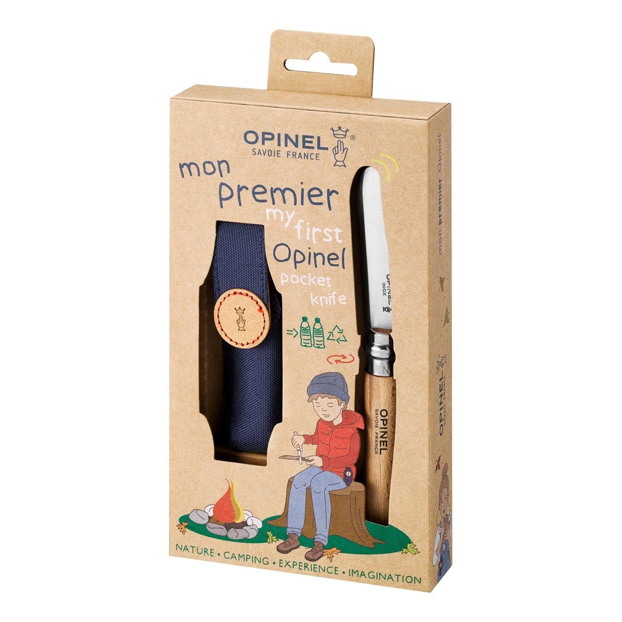 Opinel Taschenmesser Opinel No 7, Kindermesser, rostfrei, Buchenholz, Etui