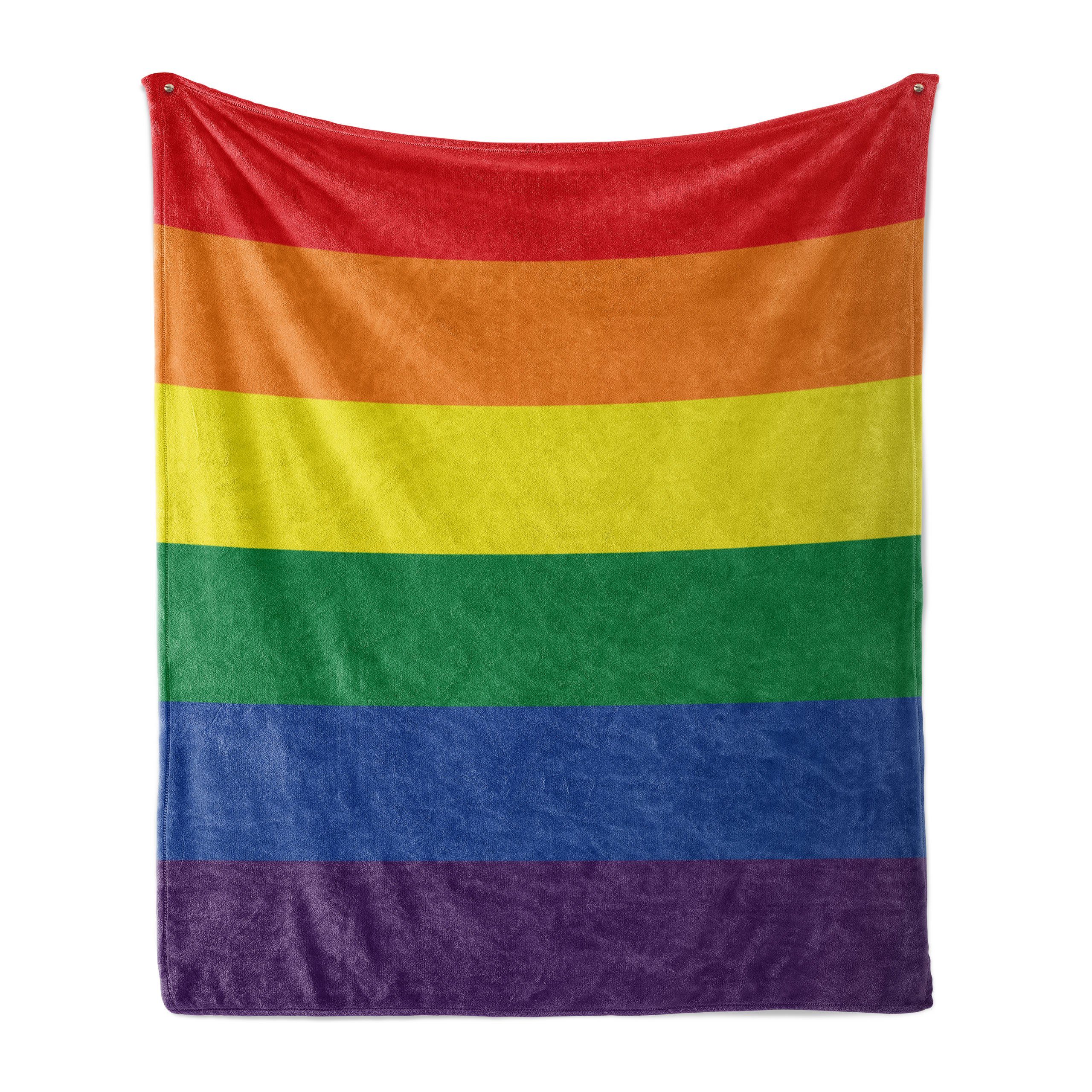 Wohndecke Gemütlicher Plüsch für den Innen- und Außenbereich, Abakuhaus, Stolz Simplistic Entwurf LGBT Flagge