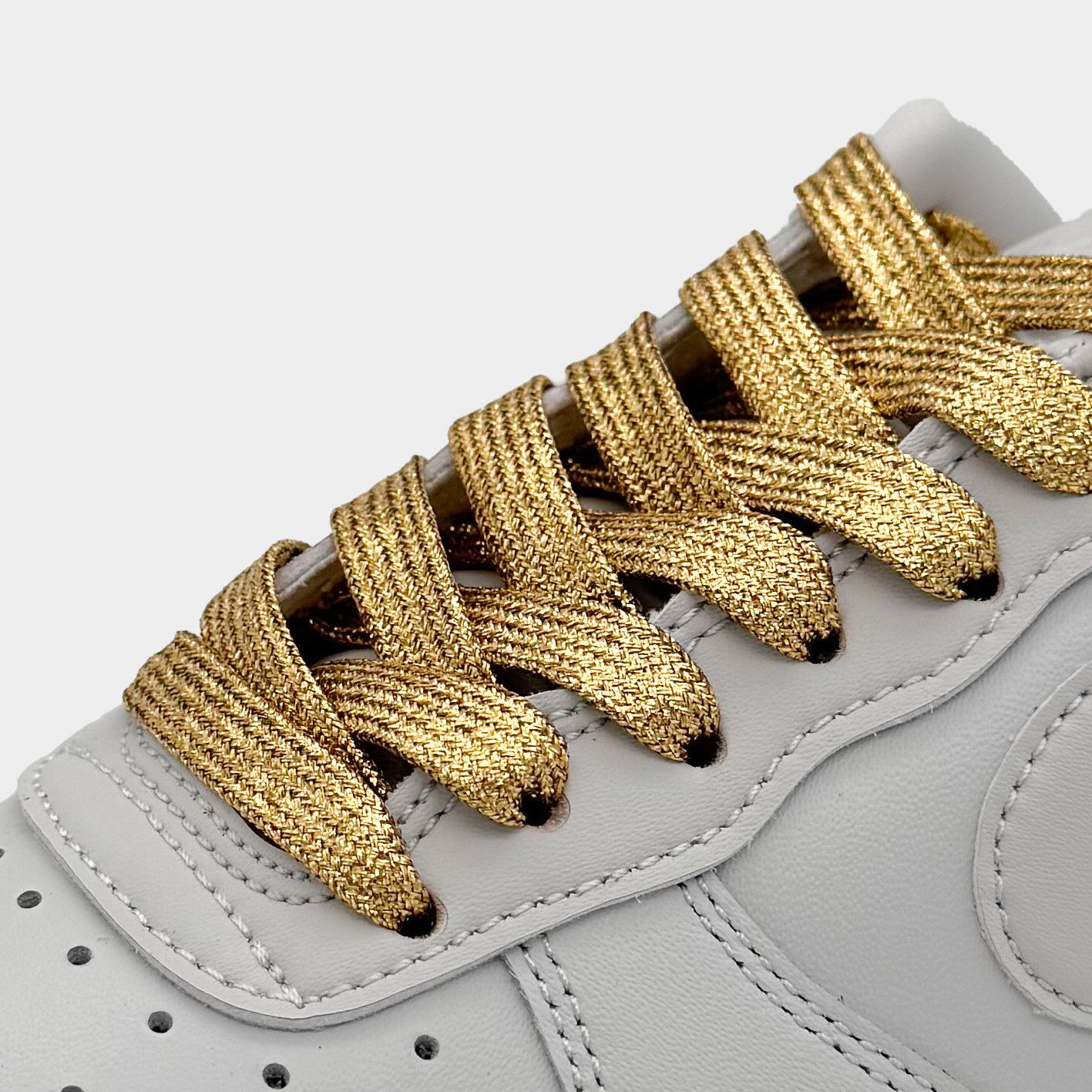 Kicksarchive Schnürsenkel Flache Glitzer Schnürsenkel Glitter Laces Kostüm Silber Bunt Weiß 8mm