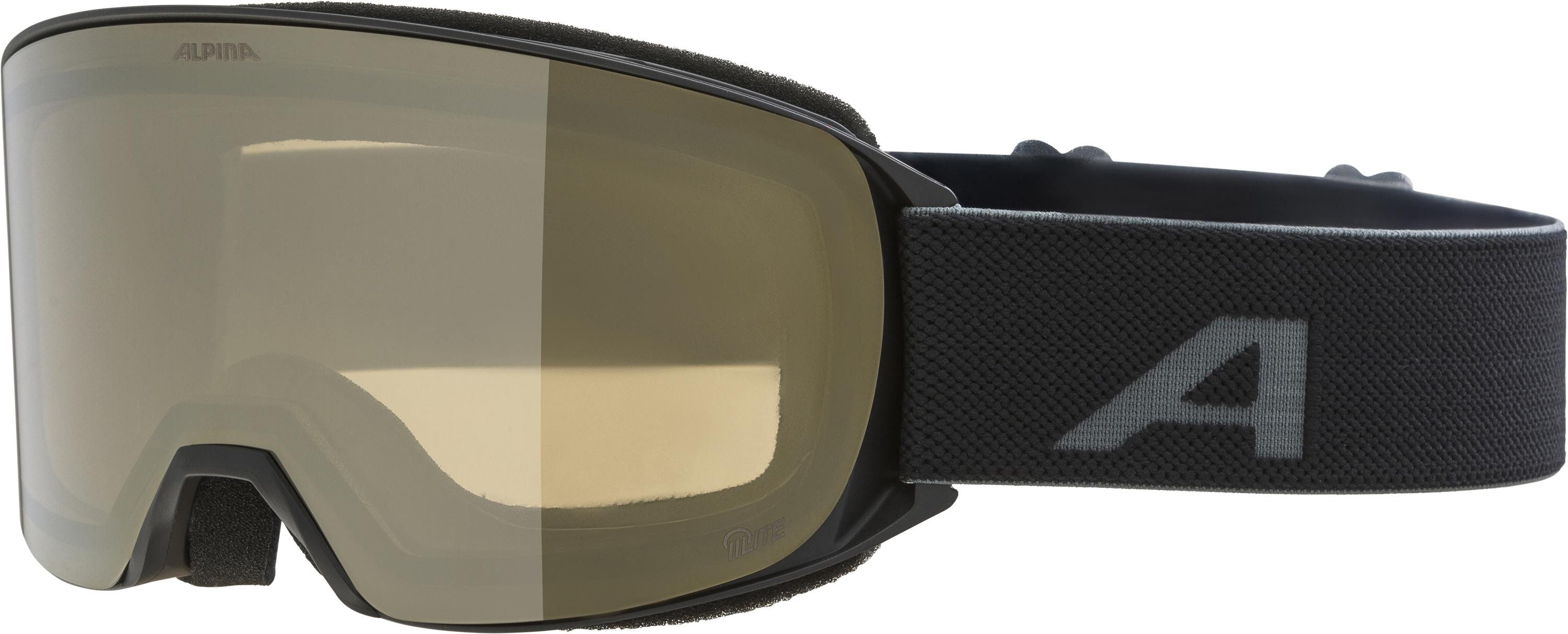 Alpina Sports Skibrille NAKISKA Q-LITE BLACK MATT, HM Scheibe kontrastverstärkend und verspiegelt