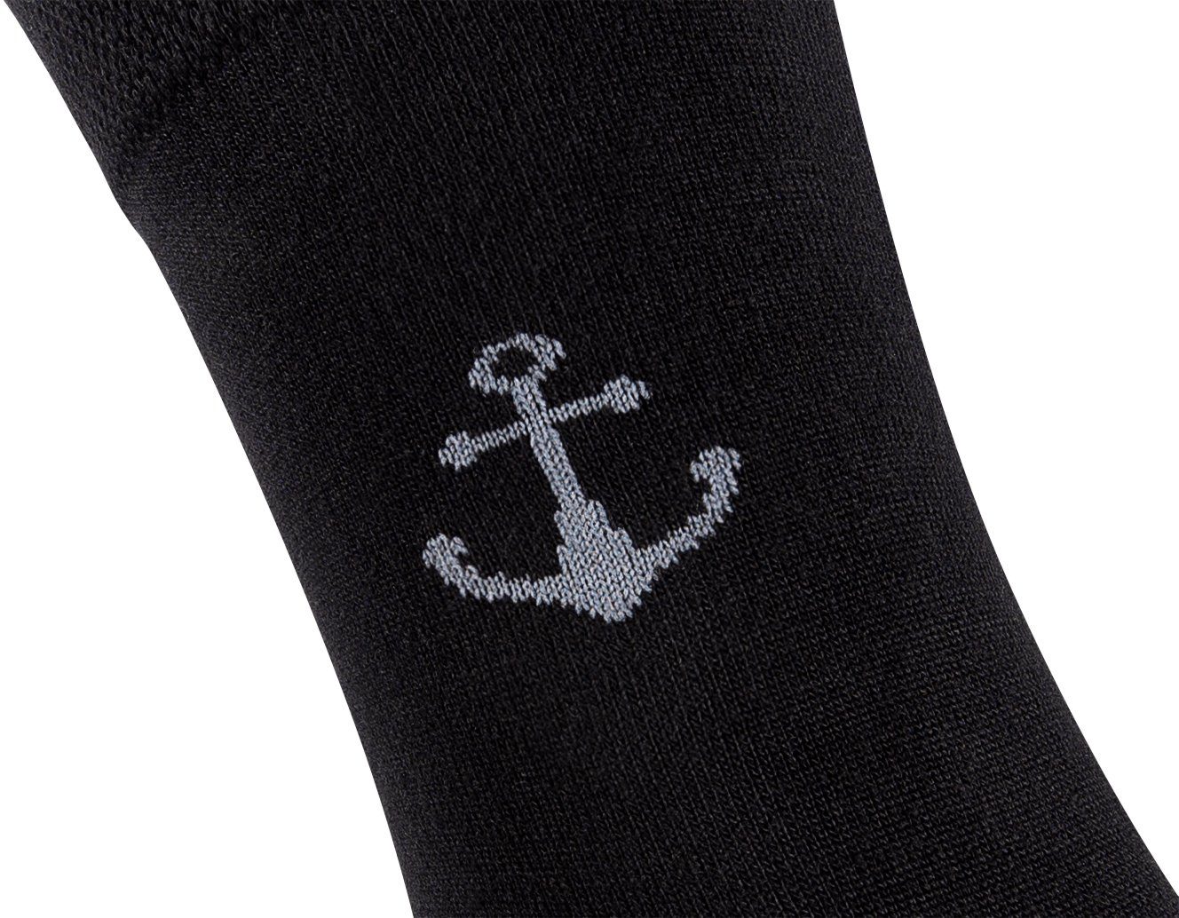 Viskose Clark und Crown® weich atmungsaktiv Socken (6-Paar) Ankerdesign durch