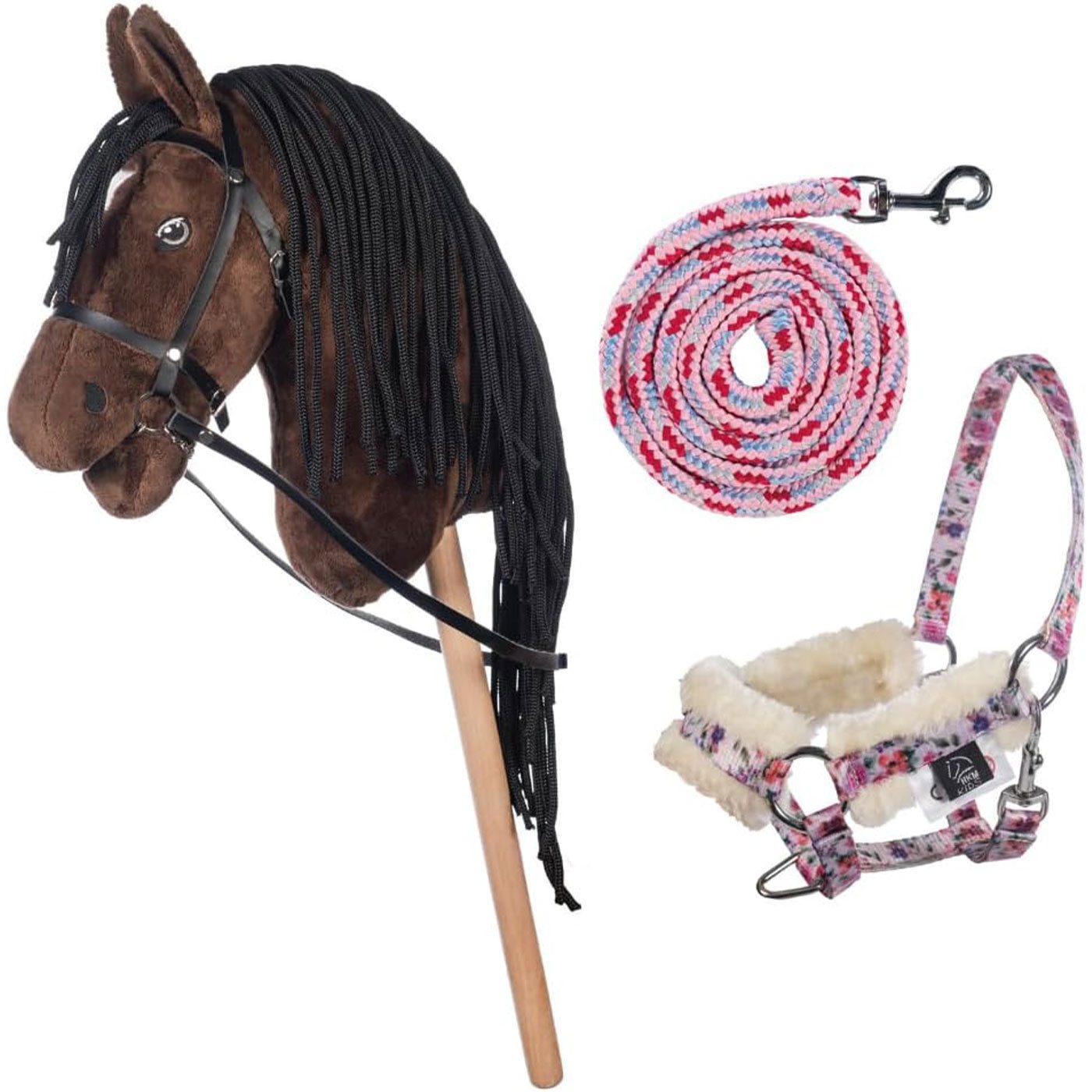 HKM Outdoor-Spielzeug Hobby Horse Set - Steckenpferd + Halfter & Strick, Stern