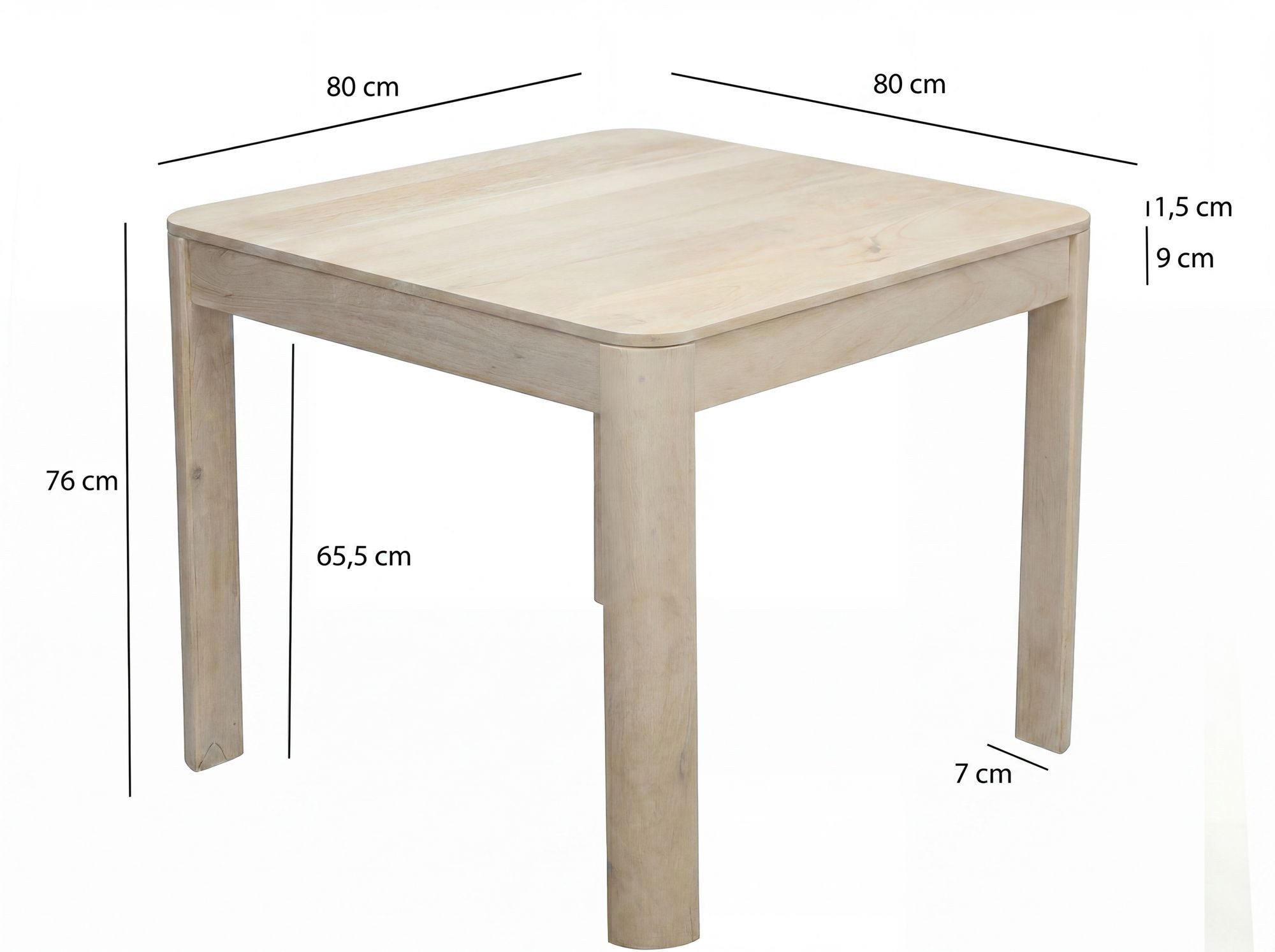 FINEBUY Esstisch FB117839 Esszimmertisch Küchentisch 4 Personen Holztisch Esszimmer (Natürliches Holzdesign mit klarer Form), Kompakte Tischlösung für kleine Essbereiche