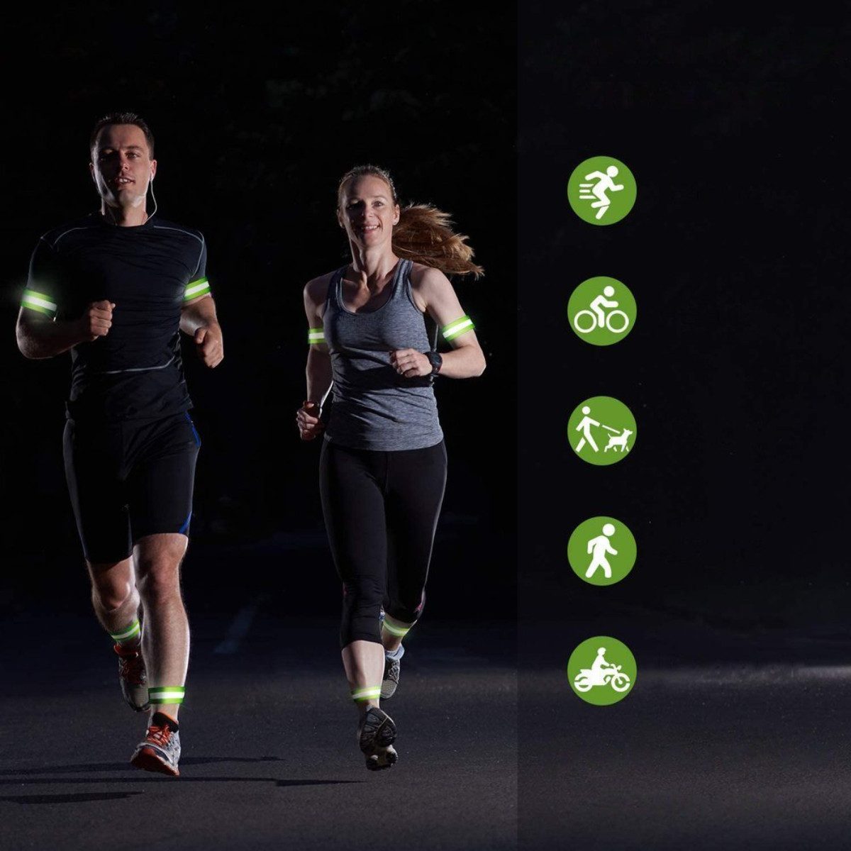 Hurtel Reflektorband, Reflektierendes Sicherheitsarmband für bessere Sichtbarkeit