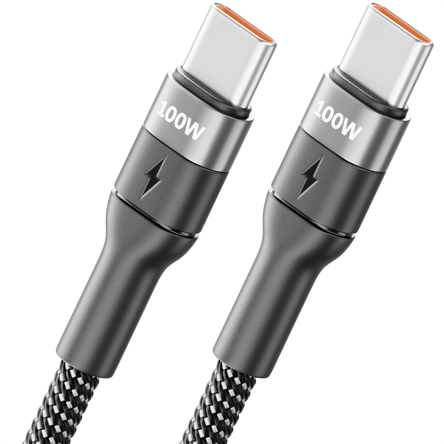 deleyCON 2m USB-C Ladekabel Datenkabel 100W Schnellladekabel PD 3.0 PPS USB-C USB-Kabel